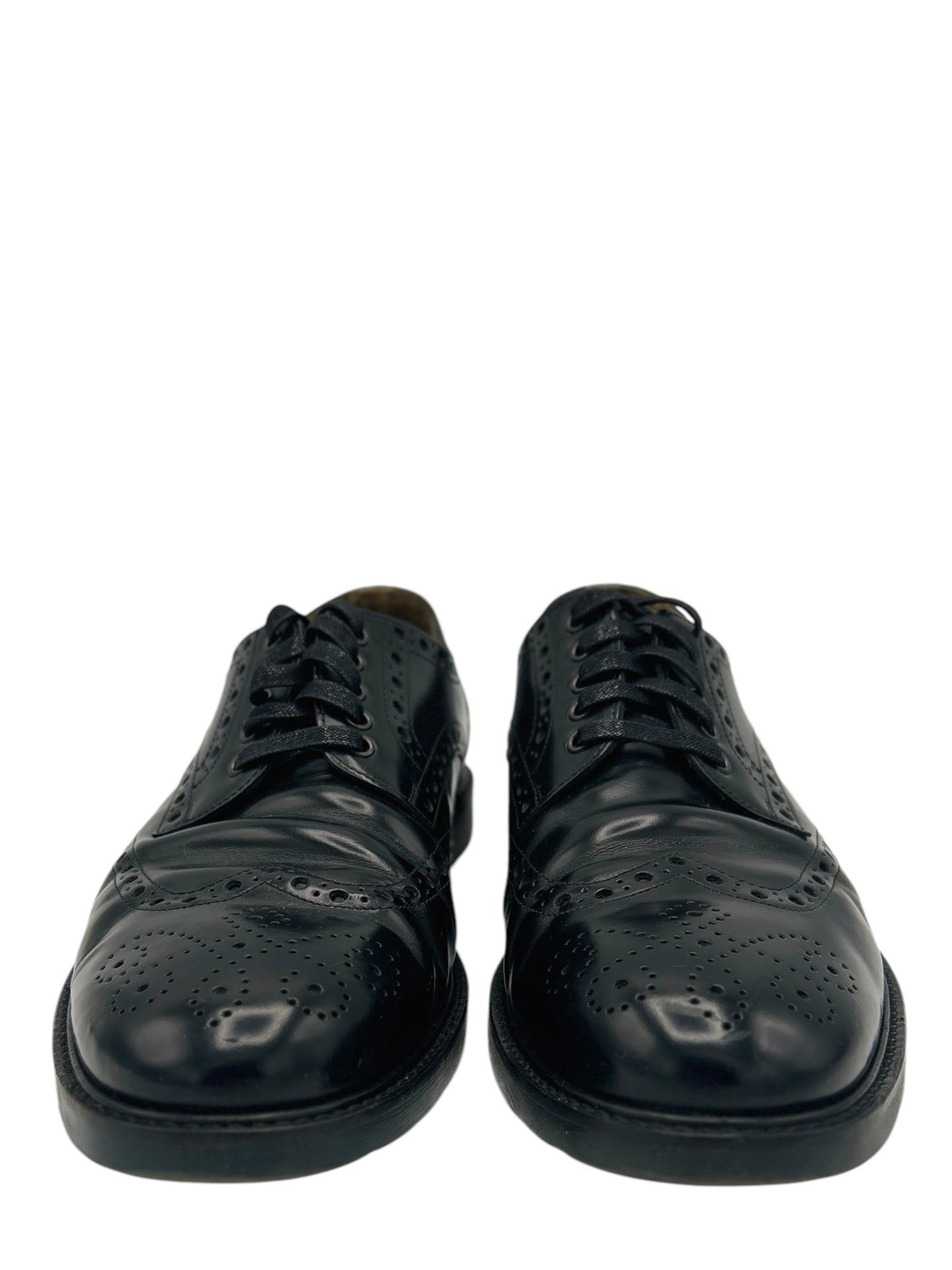 Paul Smith Black Leather Brogue Wingtip Derby Shoes 9 M