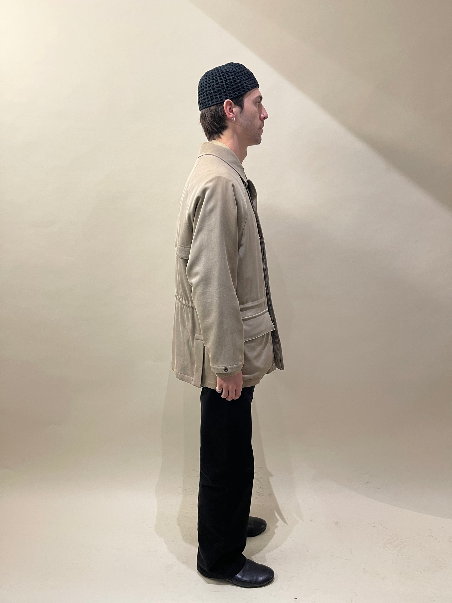 Loro Piana Tan Wool Cotton Storm System Short Coat Small - S