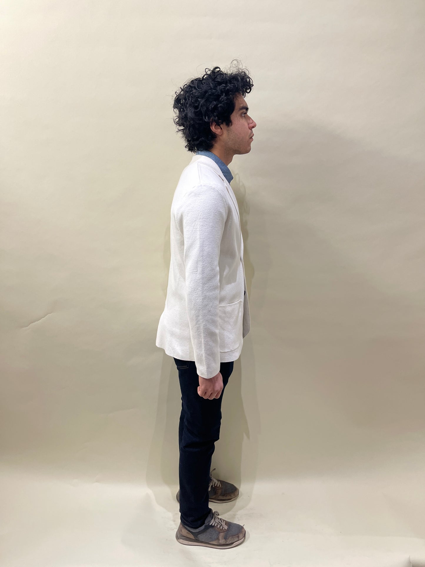 Paul James White Cotton Linen Swacket Medium - M