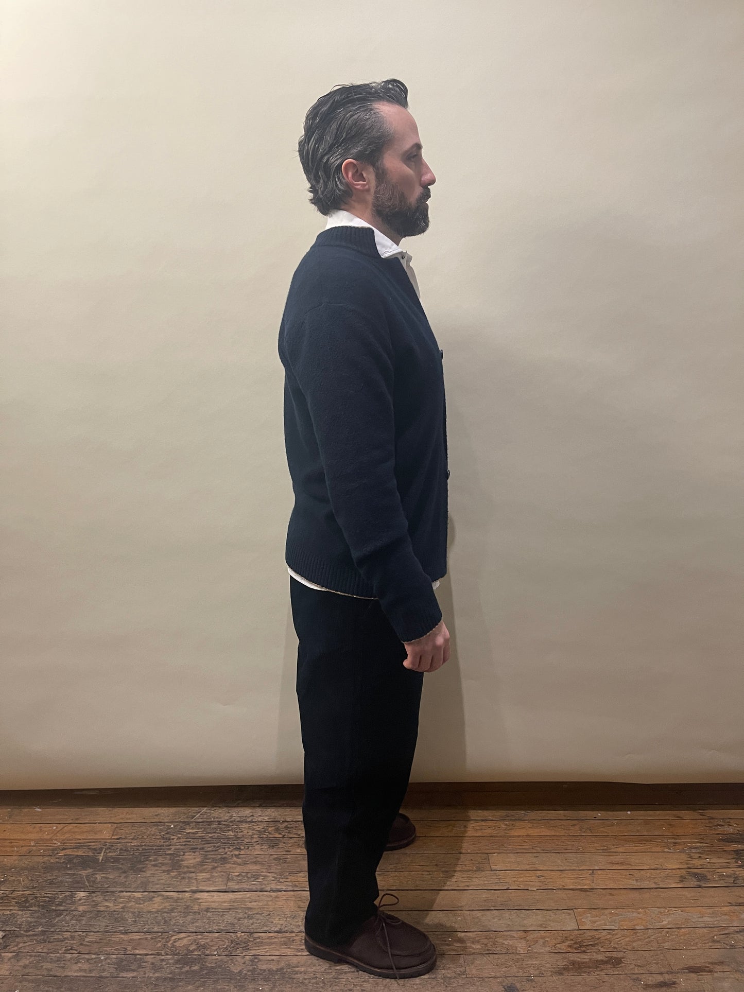 Eleventy Navy Blue Wool Cashmere Knit Blazer Sweater XXL