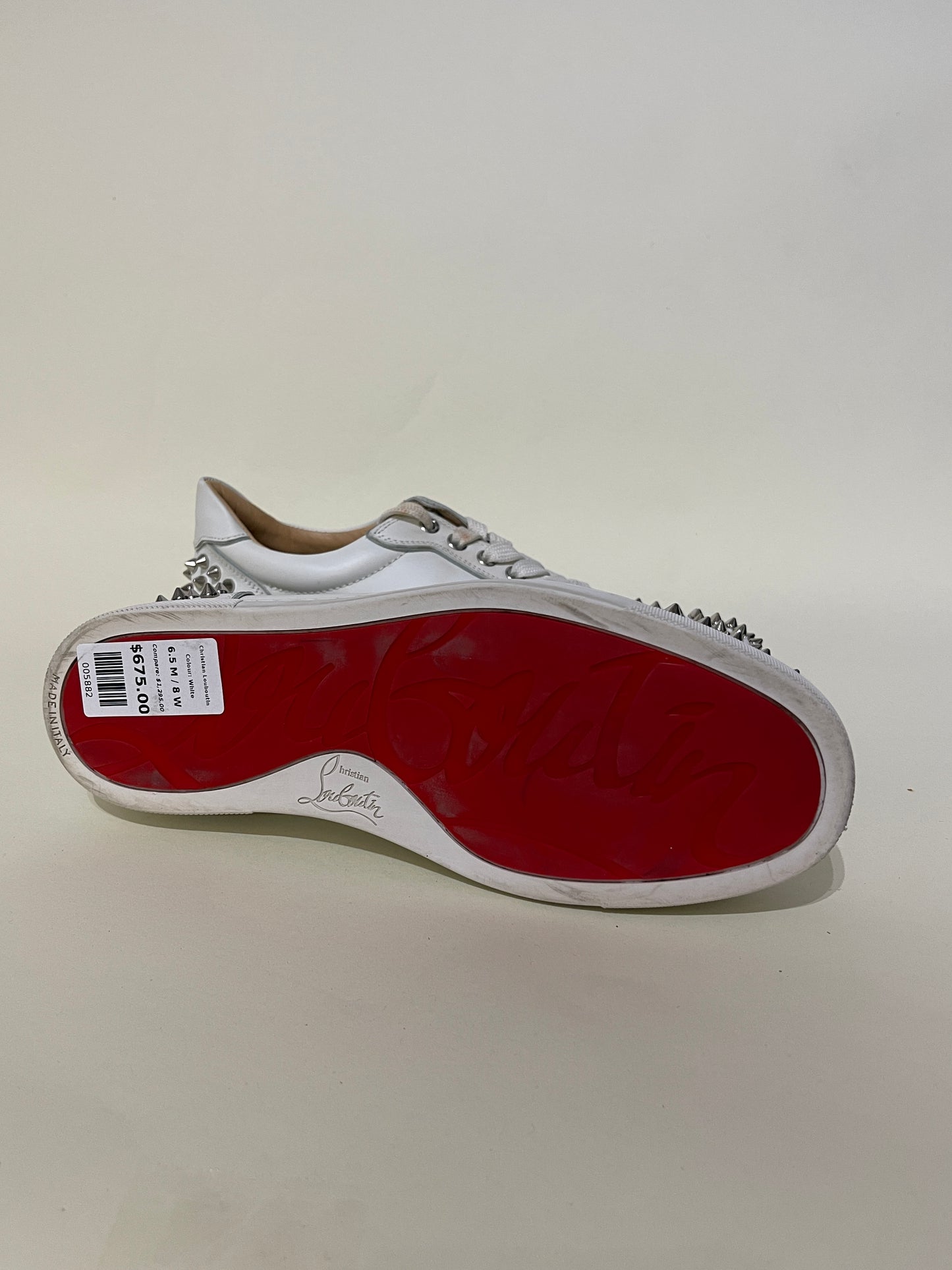 Christian Louboutin White Leather Vieira 2 Low Sneakers 6.5 M / 8 W