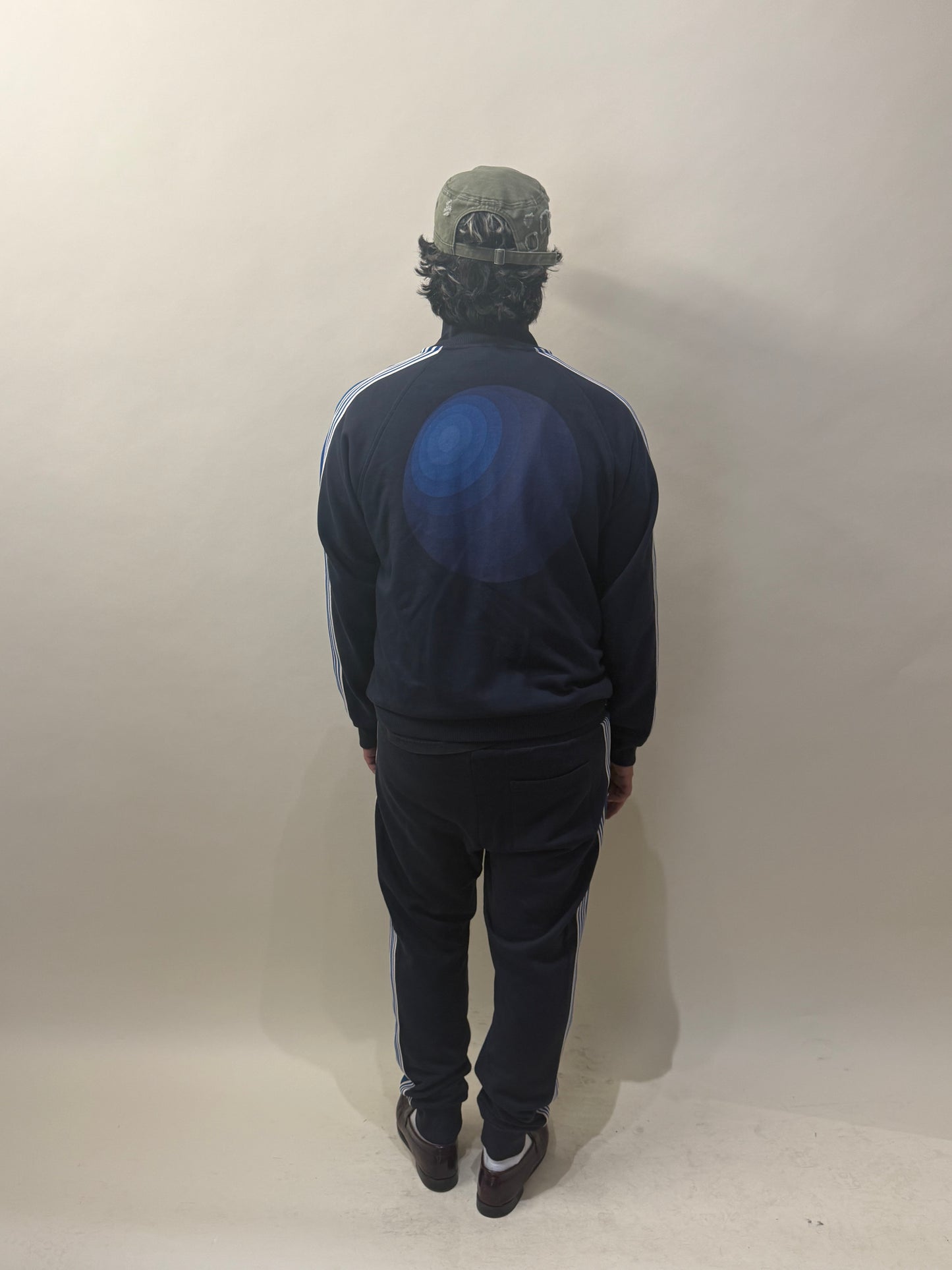 Dries Van Noten x Verner Panton Navy Blue Side Stripe Terry Cotton Track Pants Extra Large - XL