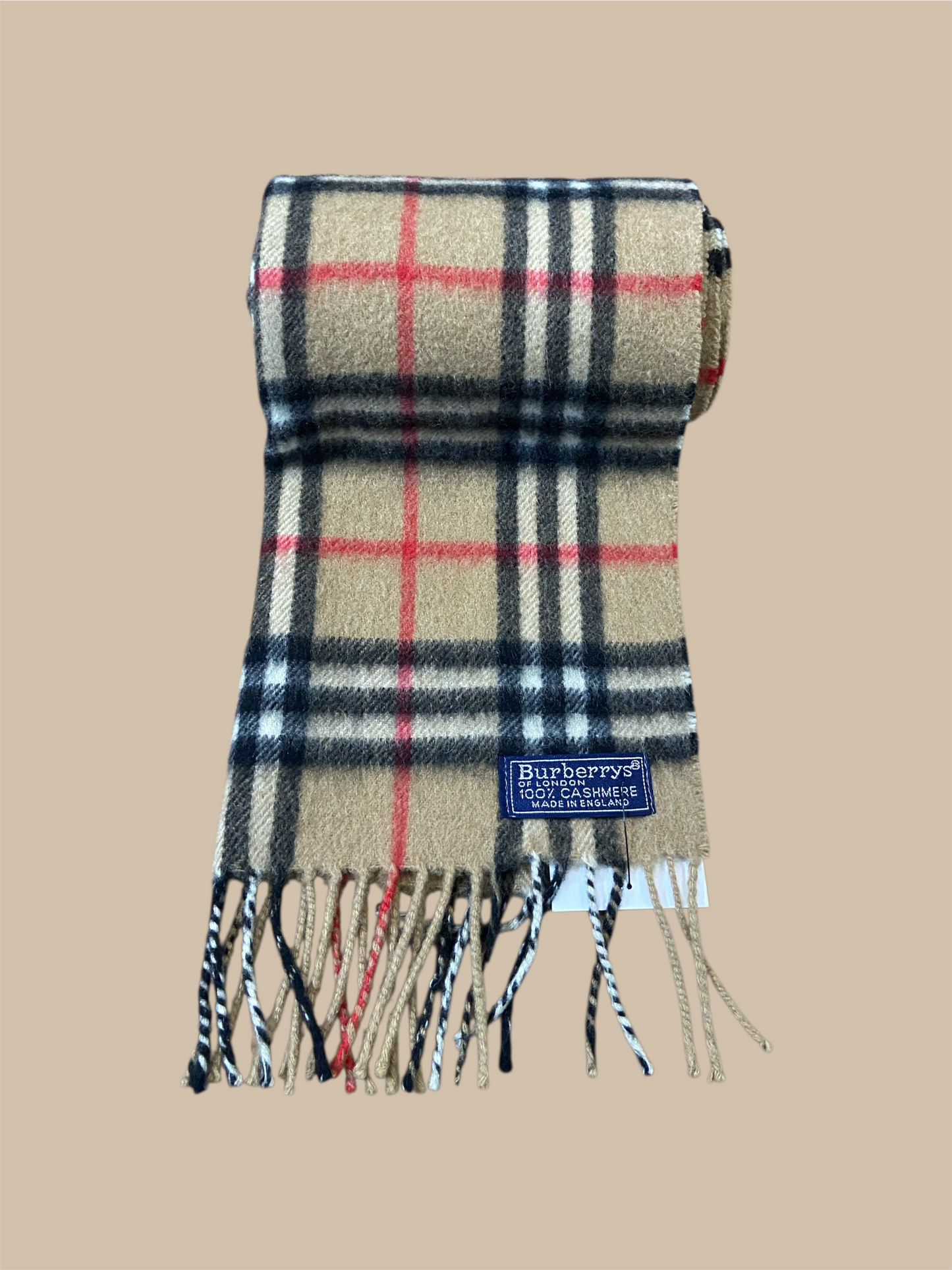 Burberrys' Classic Nova Check Cashmere Fringe Scarf