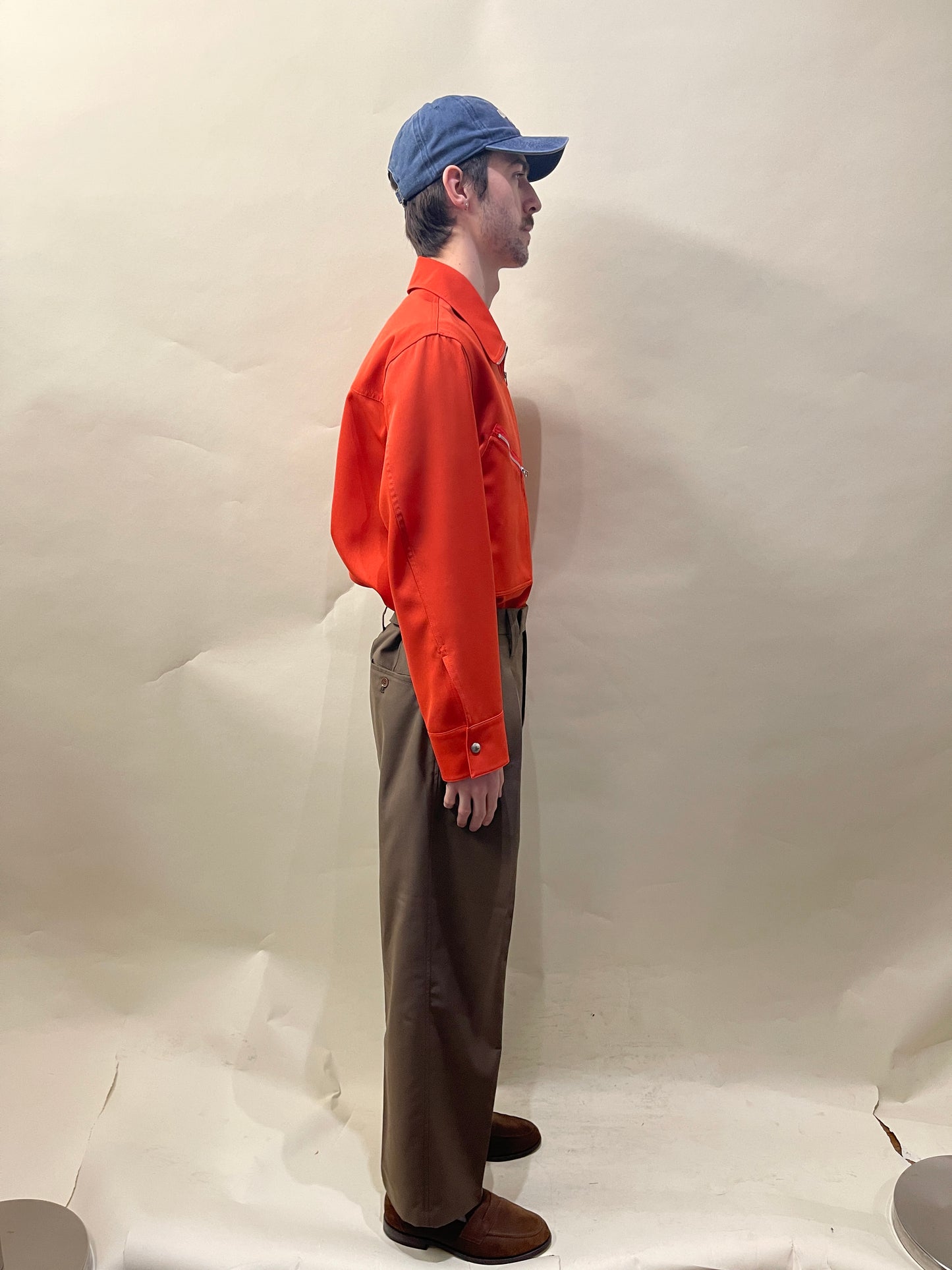 Lemaire Taupe Poly Wool Blend Single Pleat Trousers 34