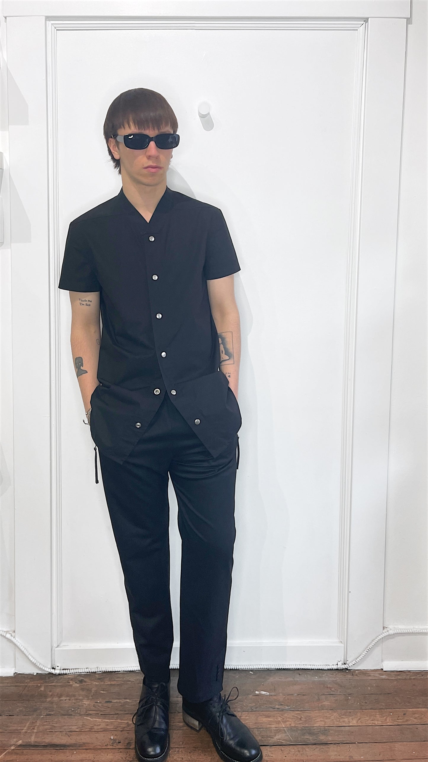 Rick Owens Black Heavy Cotton SS Vacation Shirt Medium