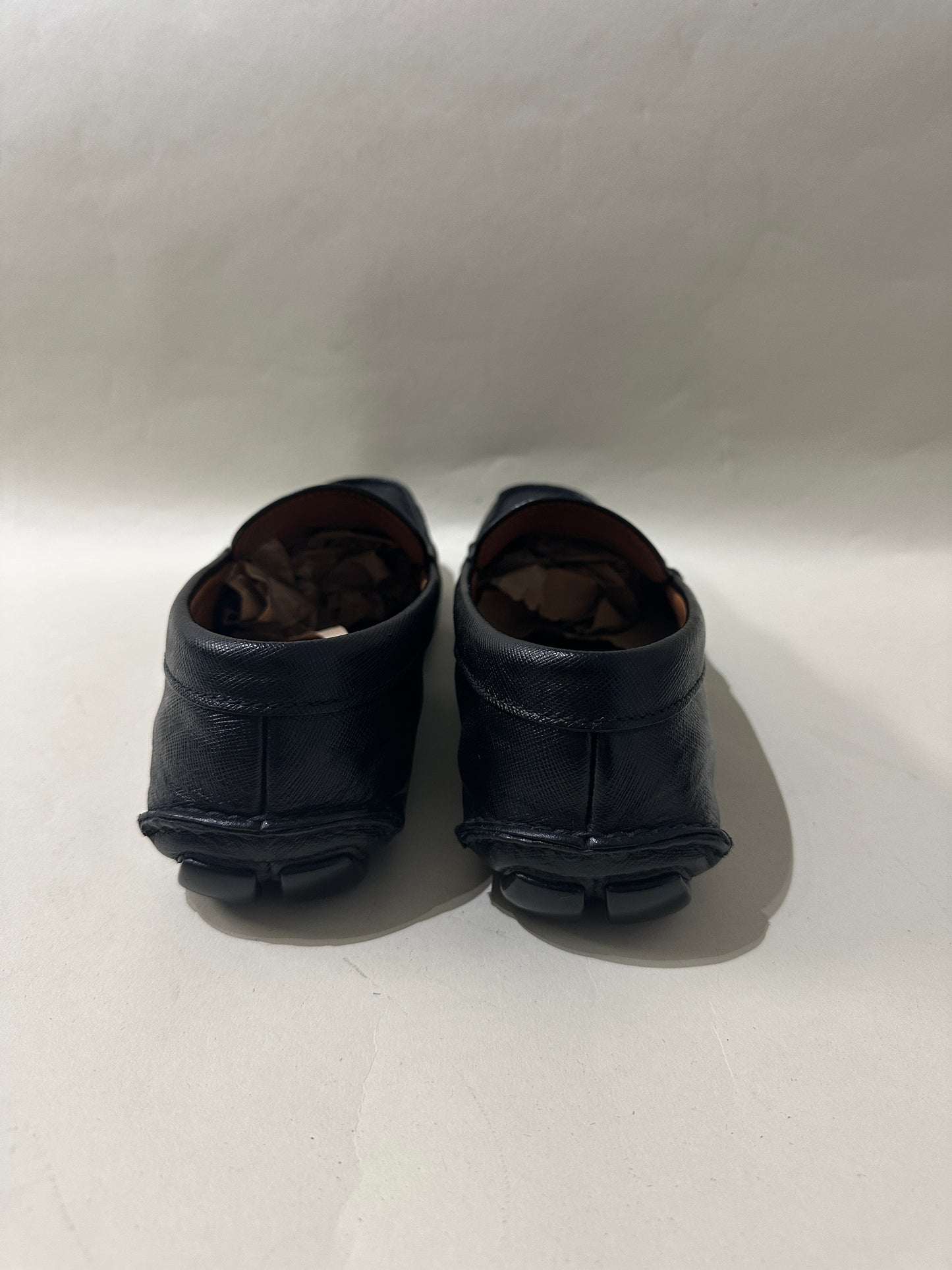 Prada Black Saffiano Leather Driving Loafers 7.5 M / 9 W
