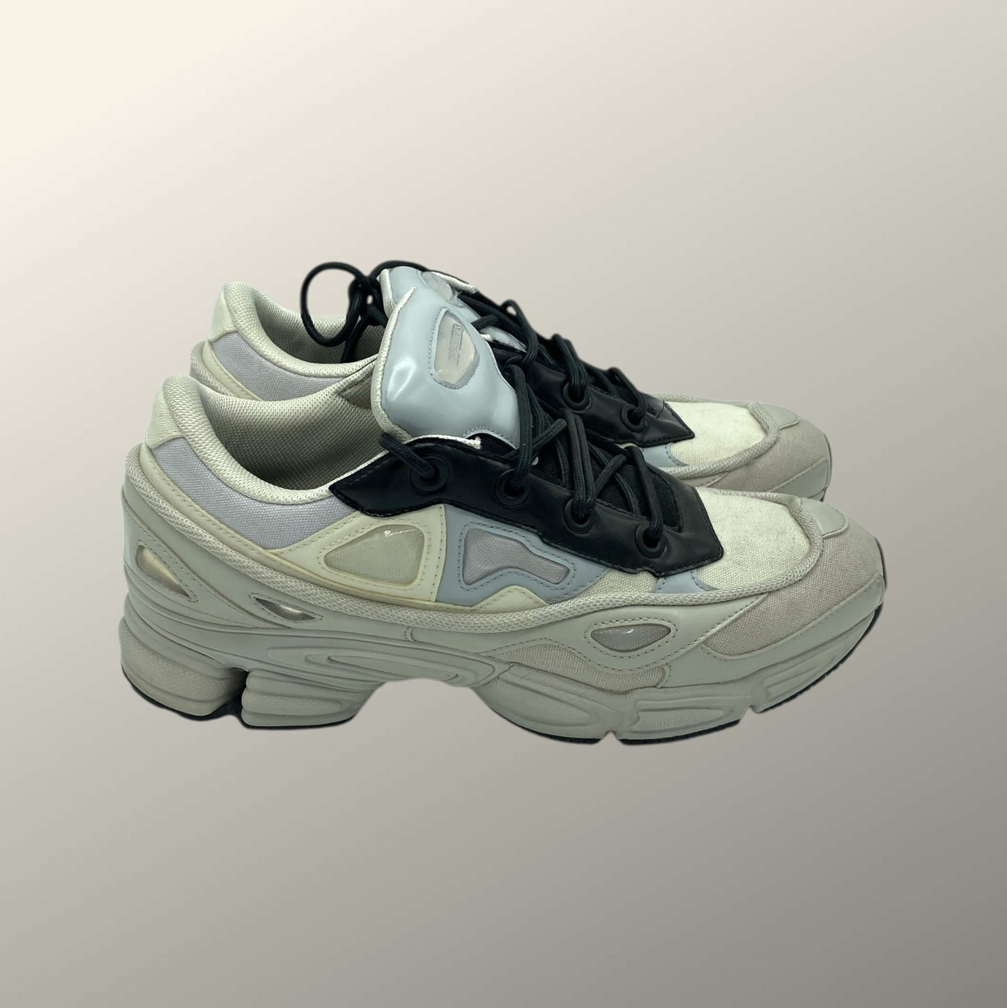 Adidas x Raf Simons Cream & Silver Ozweego 3 Sneakers 11 M / 12.5 W