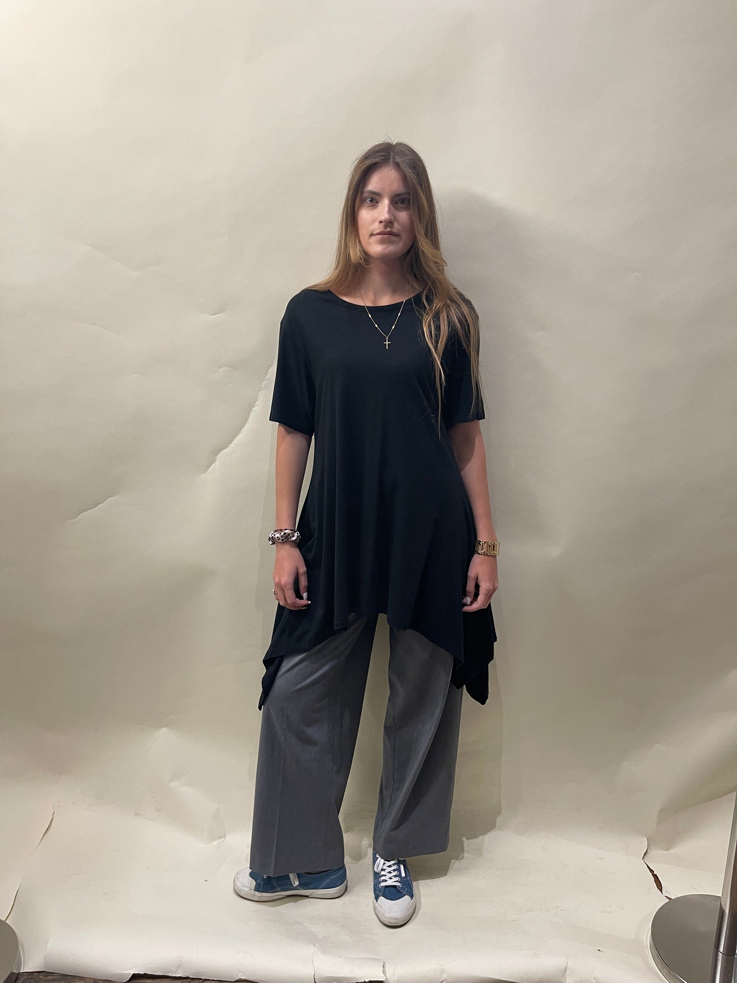 GroundY Black Cotton Blend T-Shirt Dress Small - S