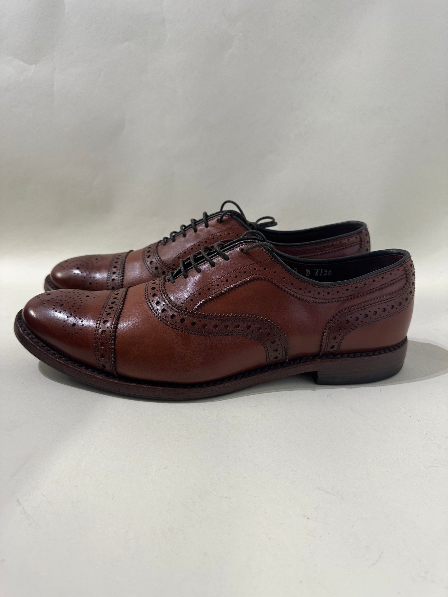 Allen Edmonds Cognac Brown Leather Strand Cap Toe Oxford Dress Shoes 9.5 M / 11 W