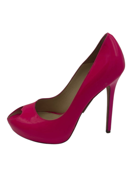 Alexander McQueen Hot Pink Heart Cutout Heels 4.5 M / 6 W