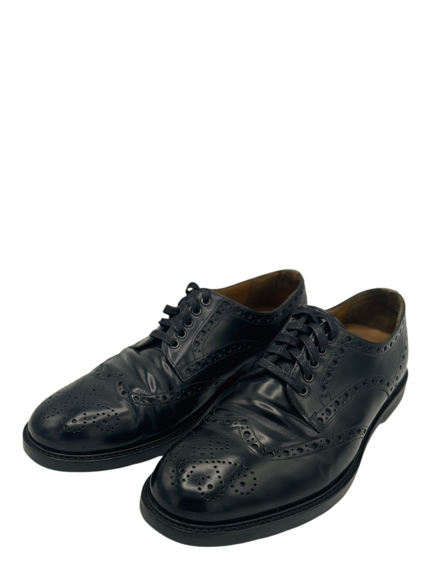 Paul Smith Black Leather Brogue Wingtip Derby Shoes 9 M