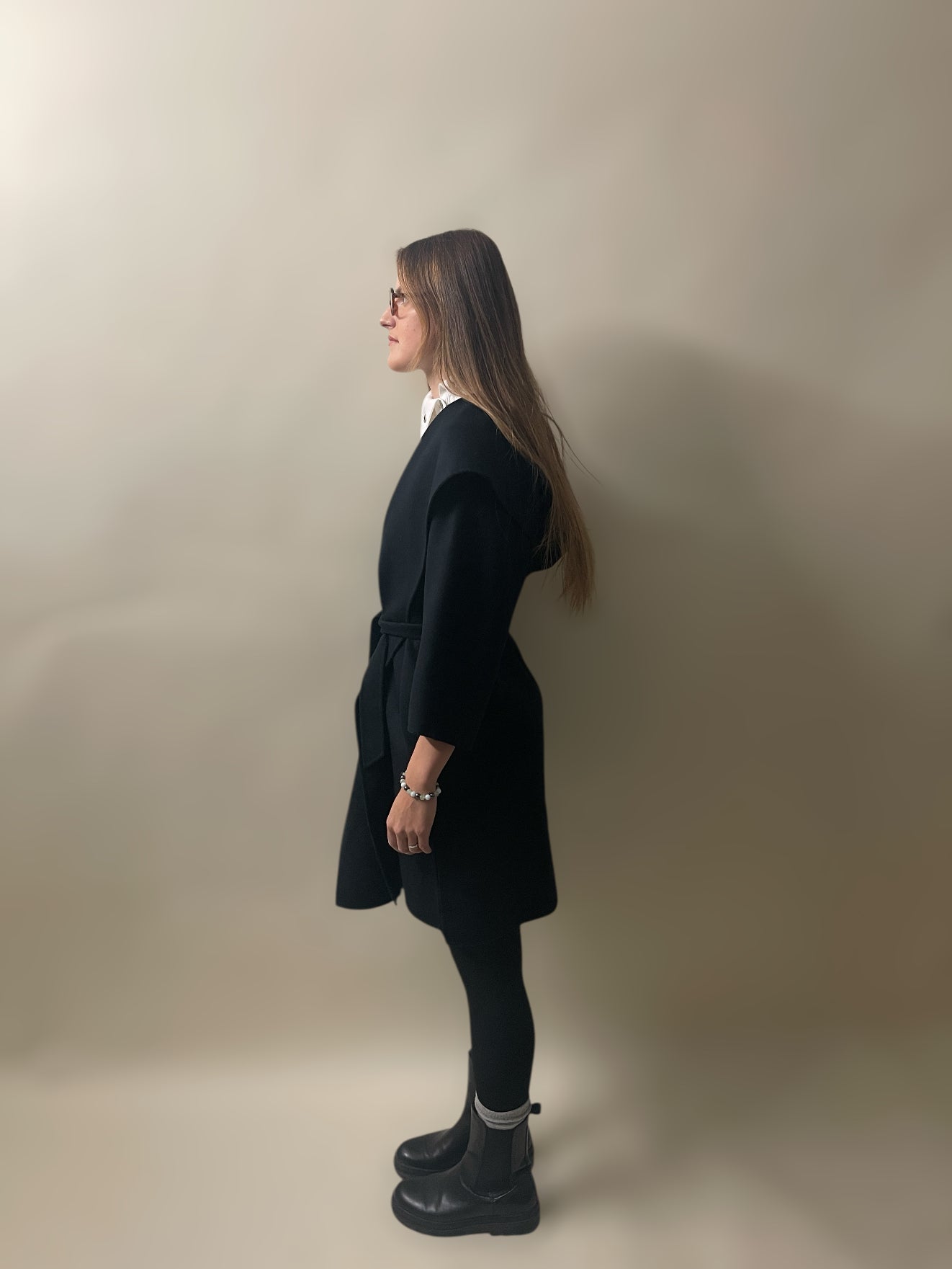 MaxMara Navy Blue Wool Blend Hooded Coat Medium - M