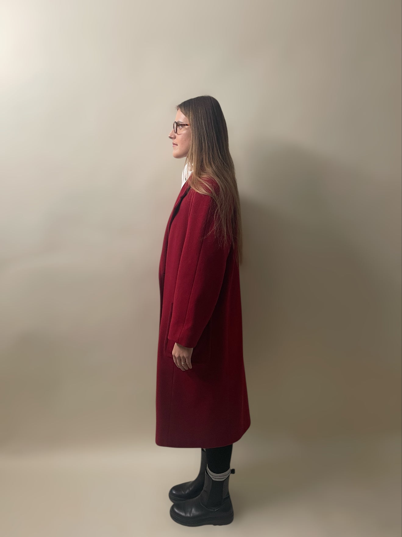 London Fog Red Wool Double Breasted Overcoat 14