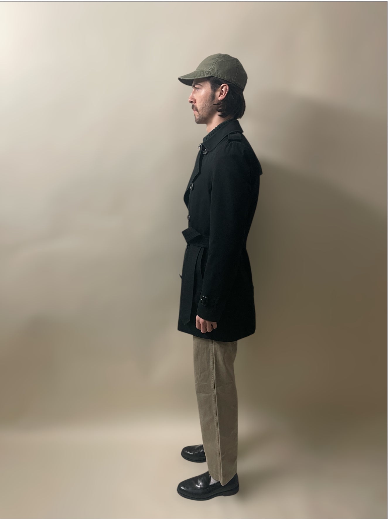 Burberry Black Cotton Kensington Trench Coat 38