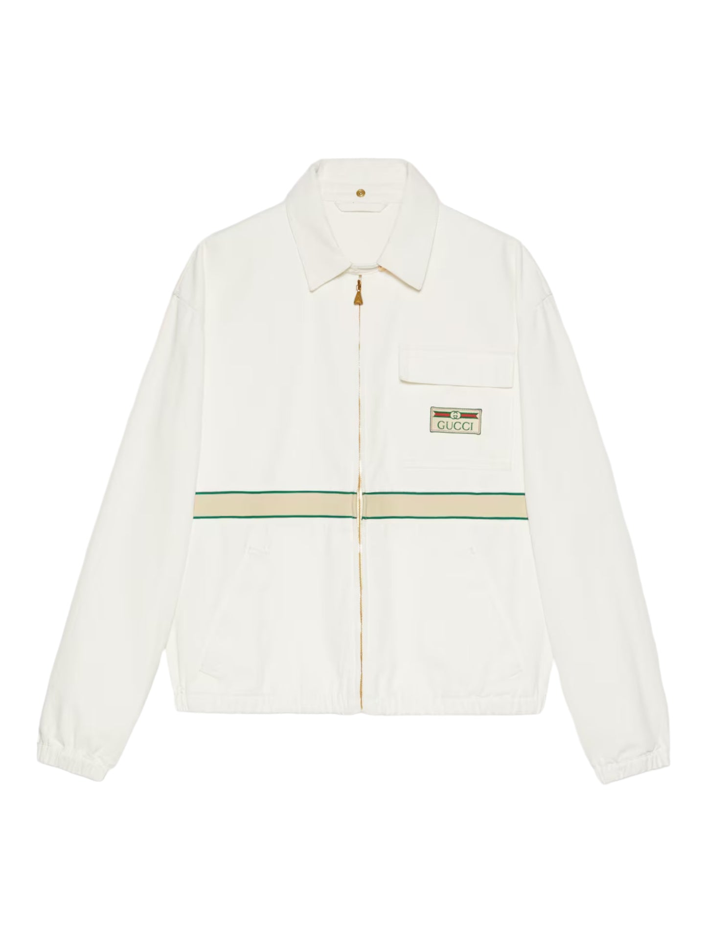 Gucci White Washed Cotton Hooded Zip Jacket With Vintage Label - Genuine Design Luxury Consignment for Men. New & Pre-Owned Clothing, Shoes, & Accessories. Calgary, Canada
