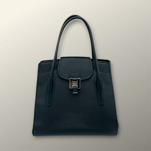 Michael Kors Collection Black Calfskin Leather Bancroft Handbag