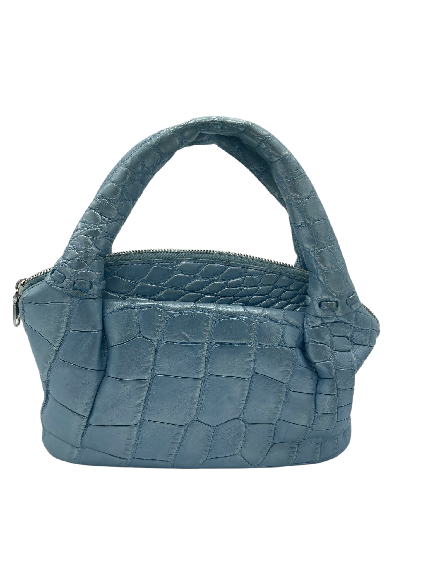 Kwanpen Baby Blue Crocodile Skin Handbag