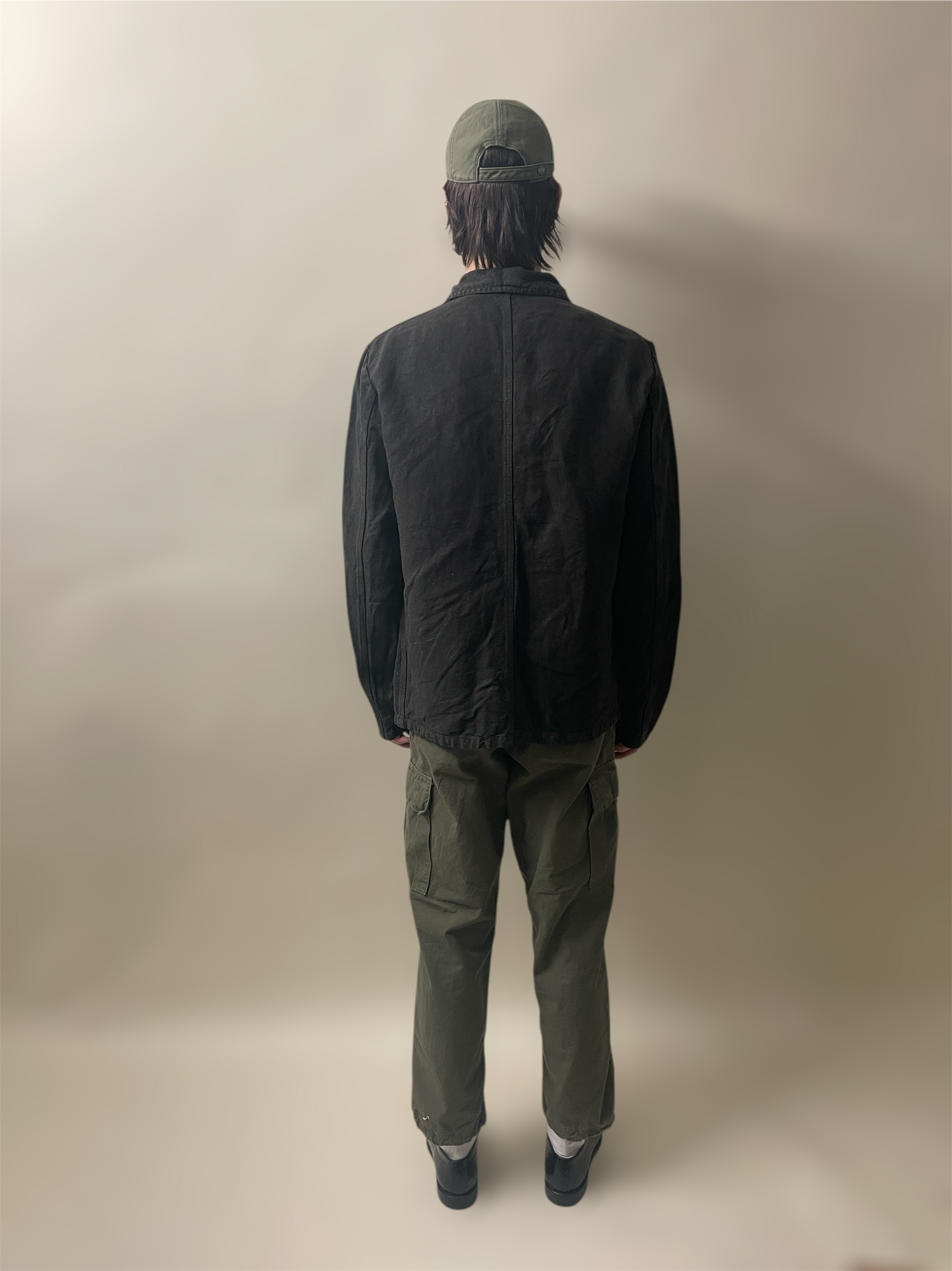 Vétra Charcoal Grey Heavy Linen Chore Coat Extra Large - XL