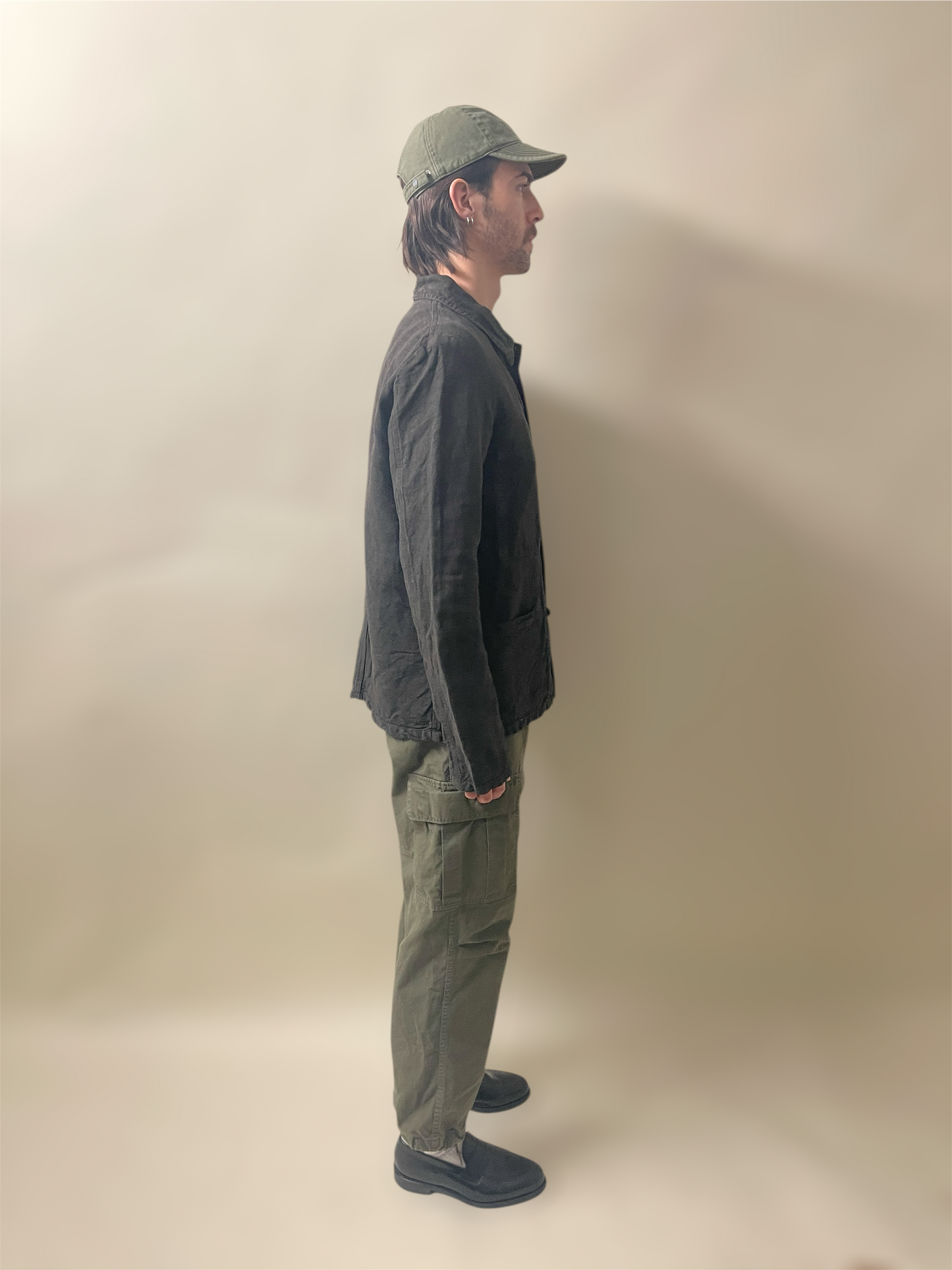 Vétra Charcoal Grey Heavy Linen Chore Coat Extra Large - XL