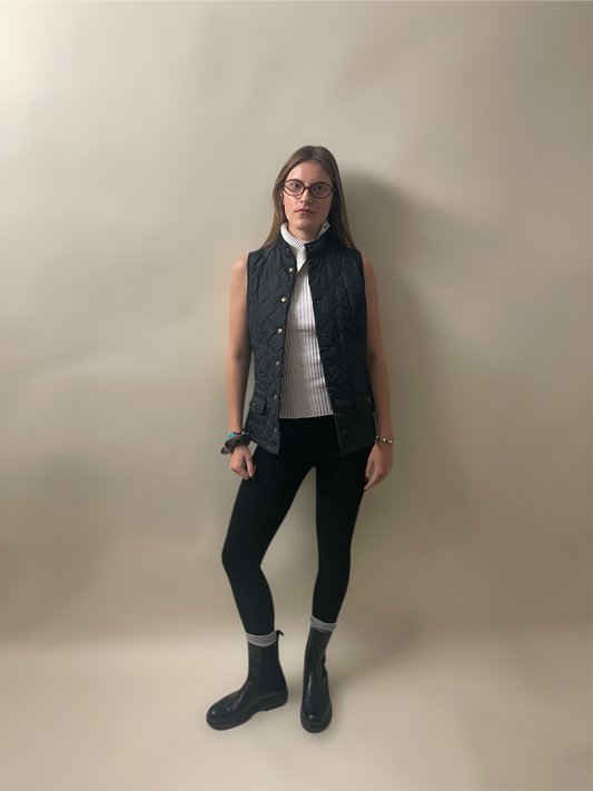 Filson Black Nylon Quilted Multi Pocket Vest Extra Small - XS