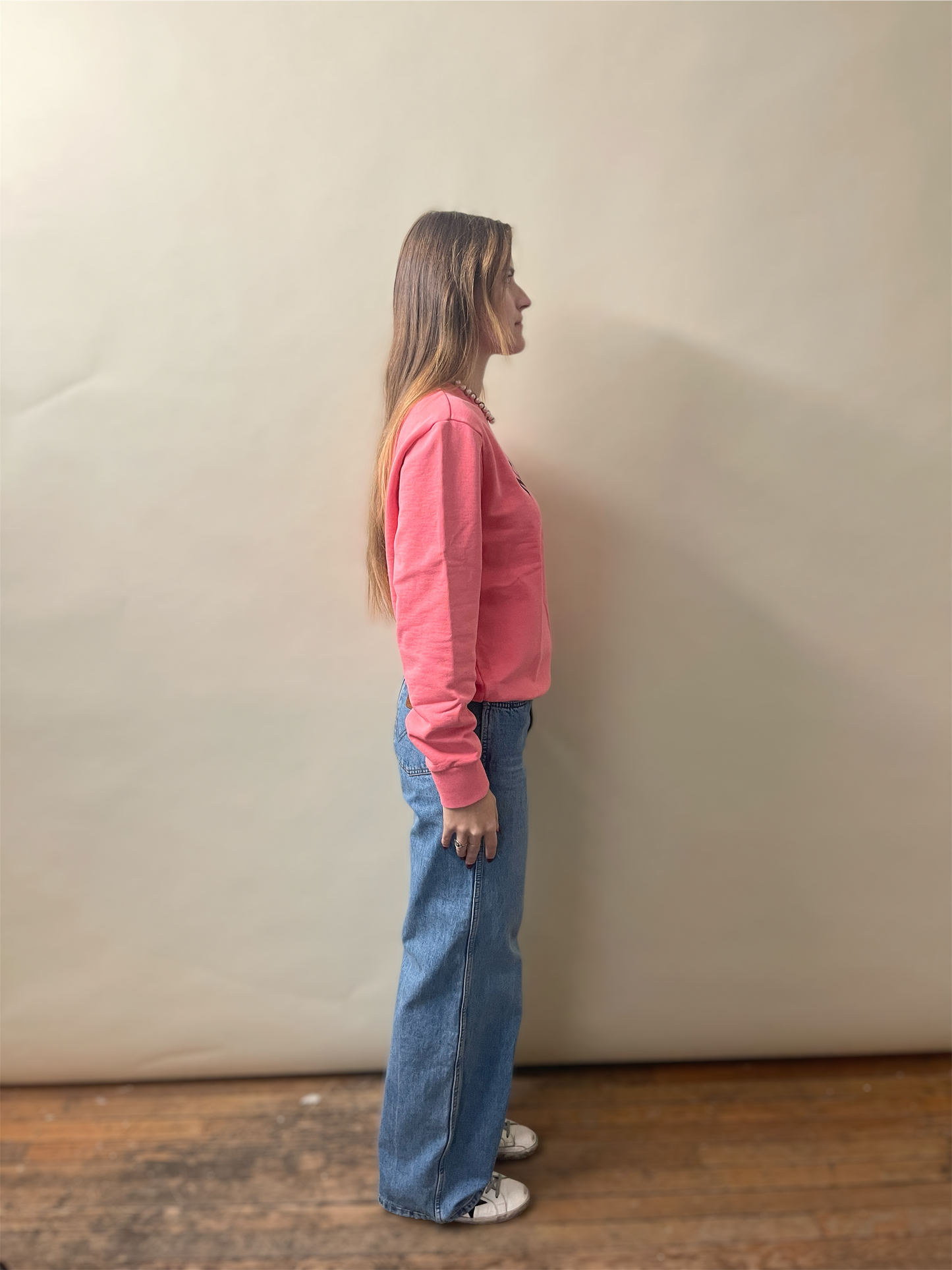 Moncler Bright Pink Fading Chest Logo Crewneck Sweater Medium - M