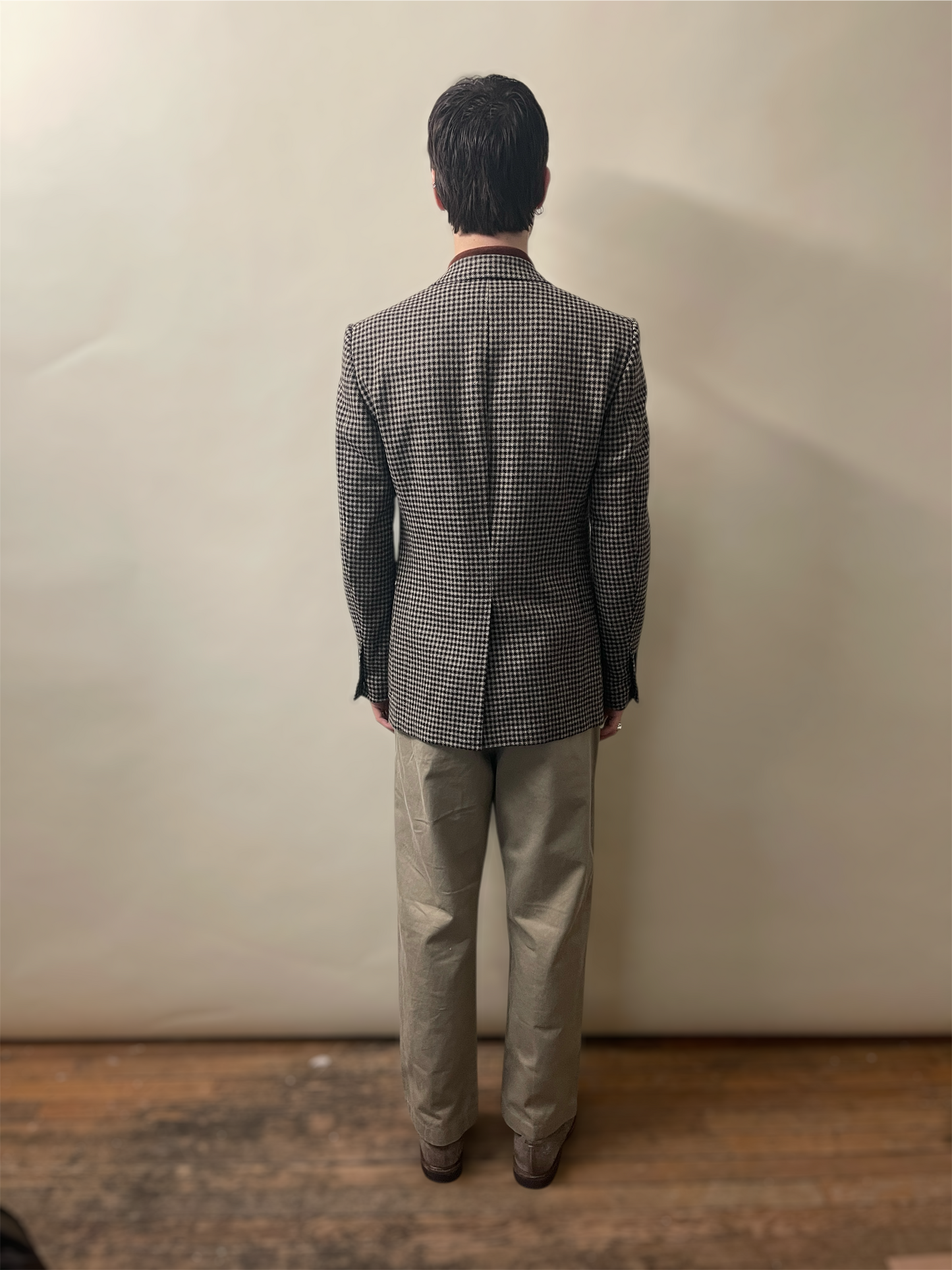 Tom Ford Dark Brown, Grey, & Yellow Glen Check Wool Cashmere Shelton Jacket 38R