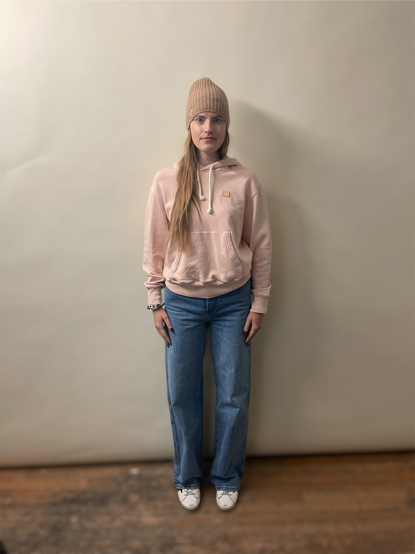 Acne Studios Light Pink Patch Logo Hoodie Medium - M