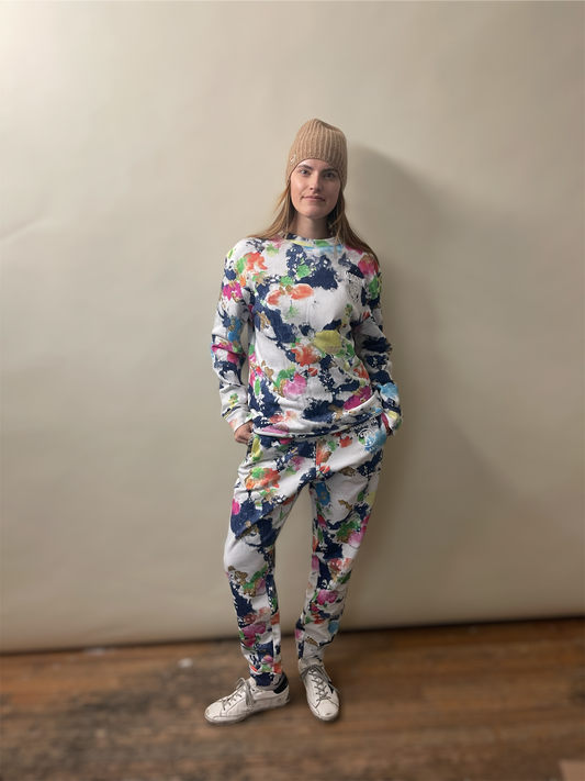 Moschino Couture White & Multicolour Tie-Dye Sweatpants 42