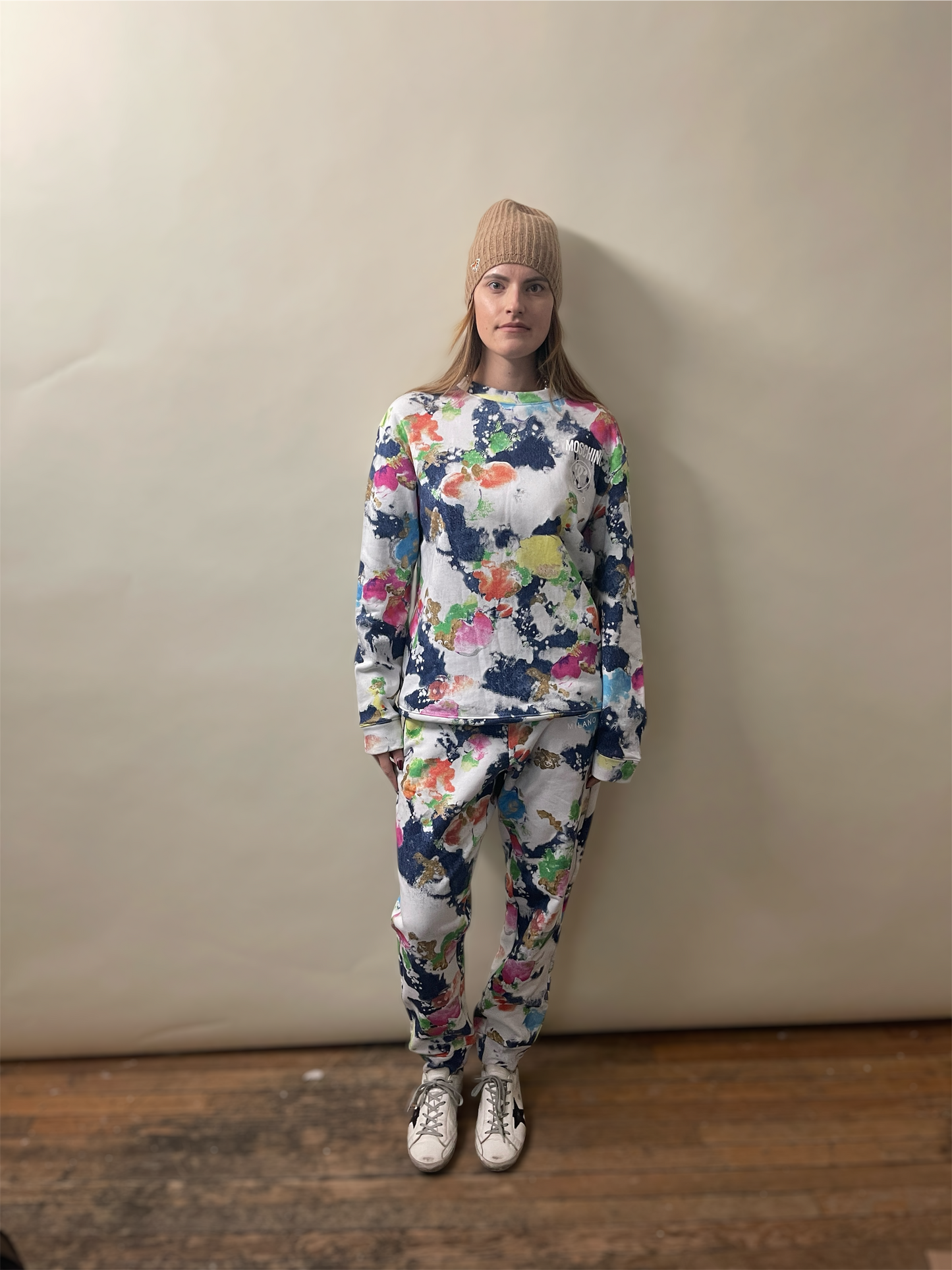 Moschino Couture White & Multicolour Tie-Dye Sweatpants 42