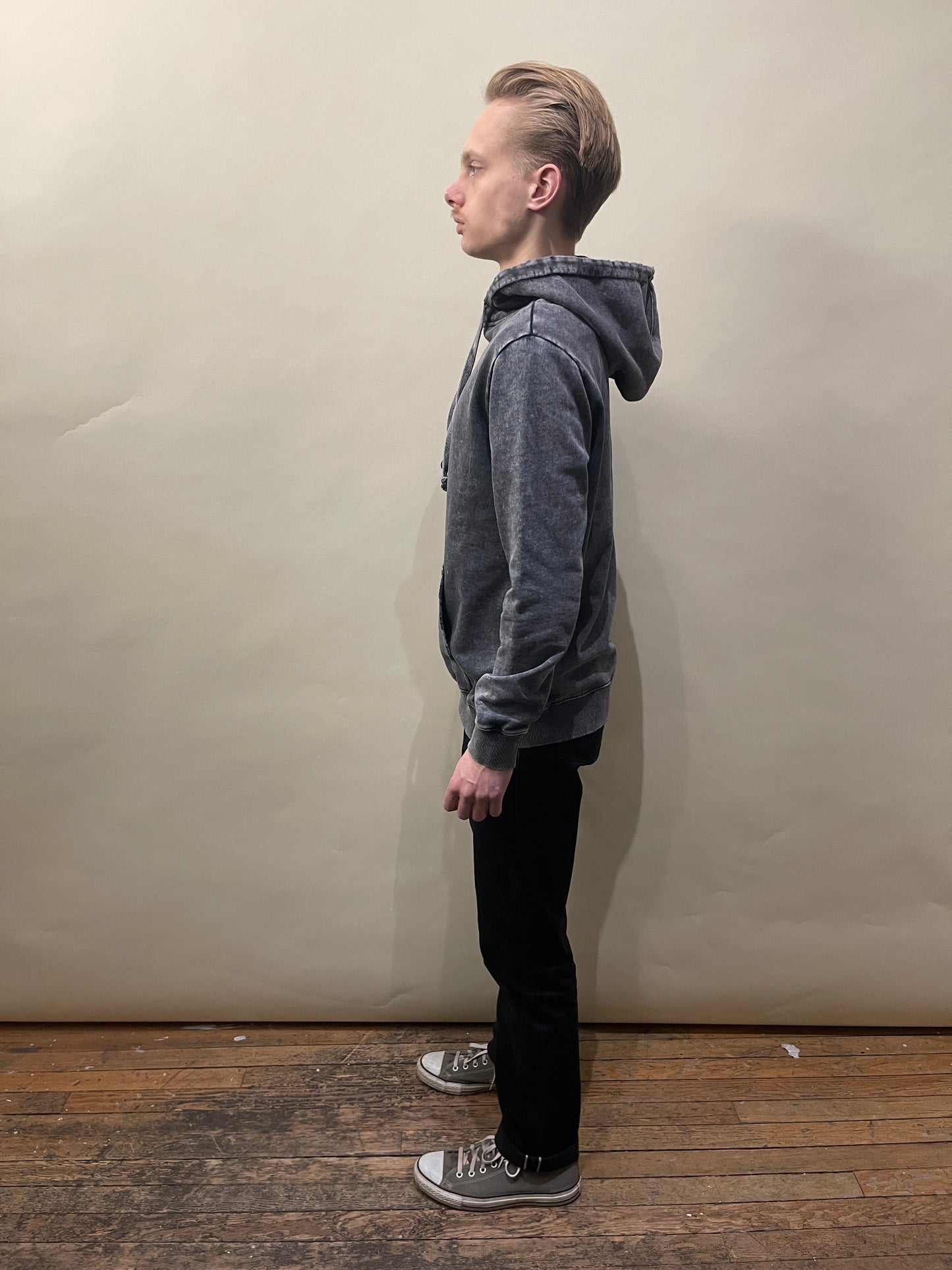 Saint Laurent Faded Grey Small Chest Logo Hoodie Extra Small - XS