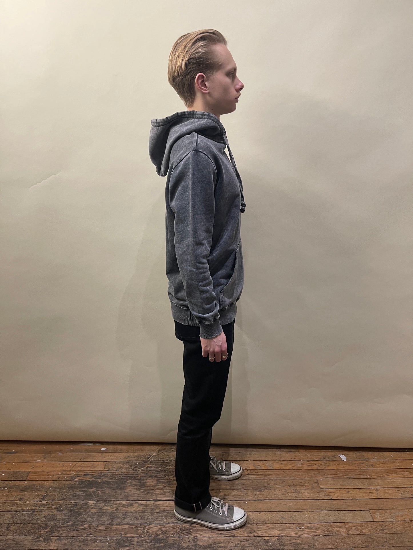 Saint Laurent Faded Grey Small Chest Logo Hoodie Extra Small - XS