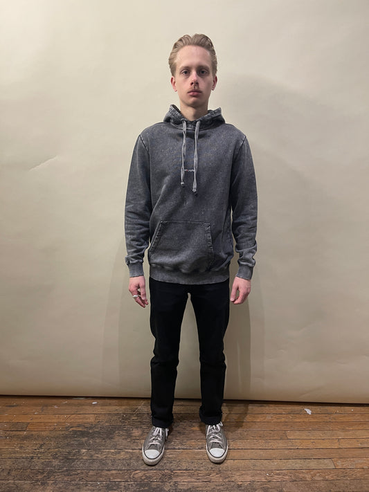 Saint Laurent Faded Grey Small Chest Logo Hoodie Extra Small - XS