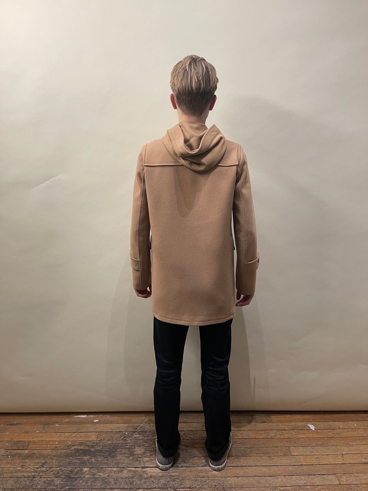 Sandro Camel Wool Cashmere Blend Hooded Duffle Coat Small - S