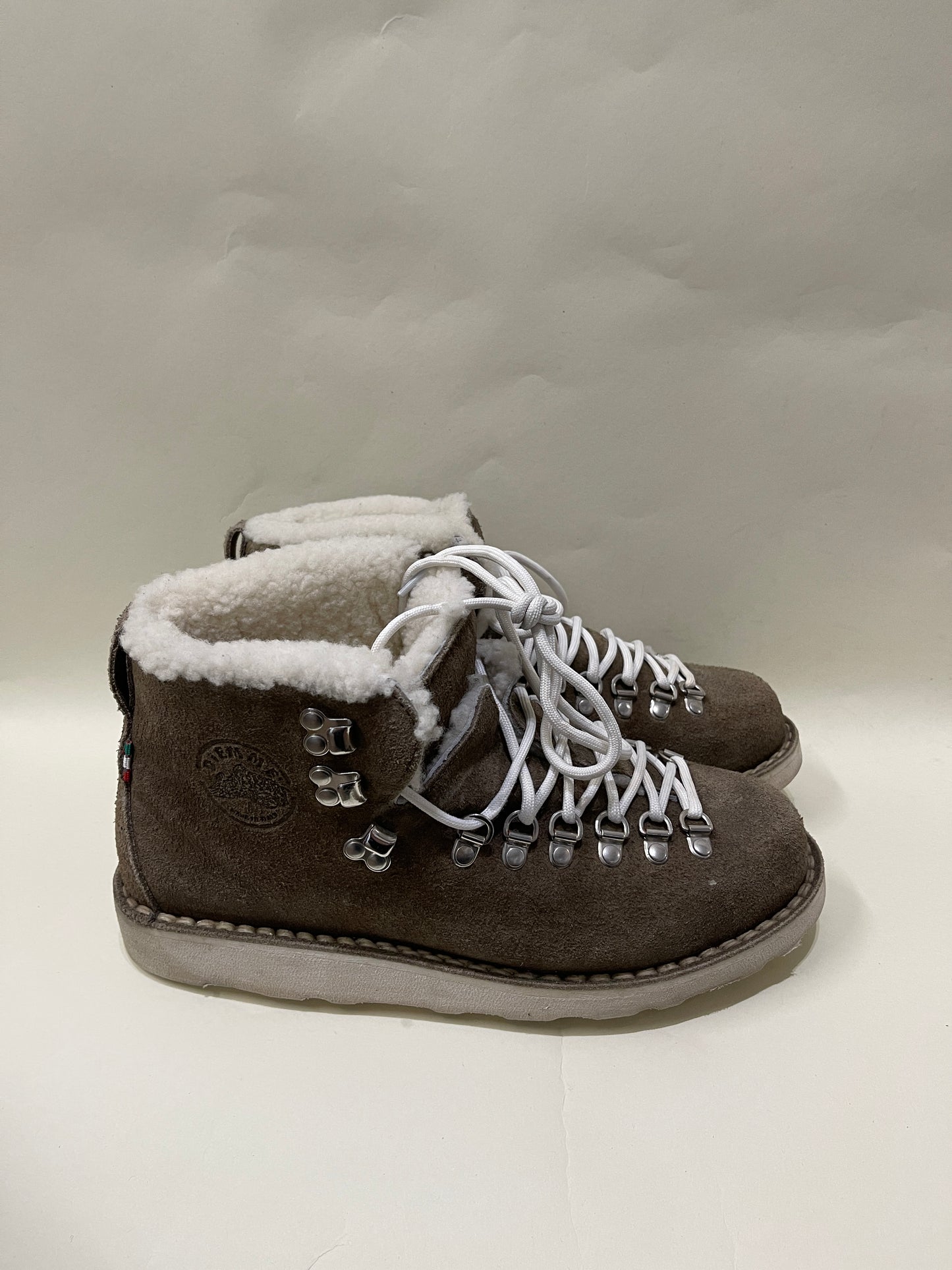 Diemme Olive Suede Shearling Lined Hiking Boots 8 M / 9.5 W