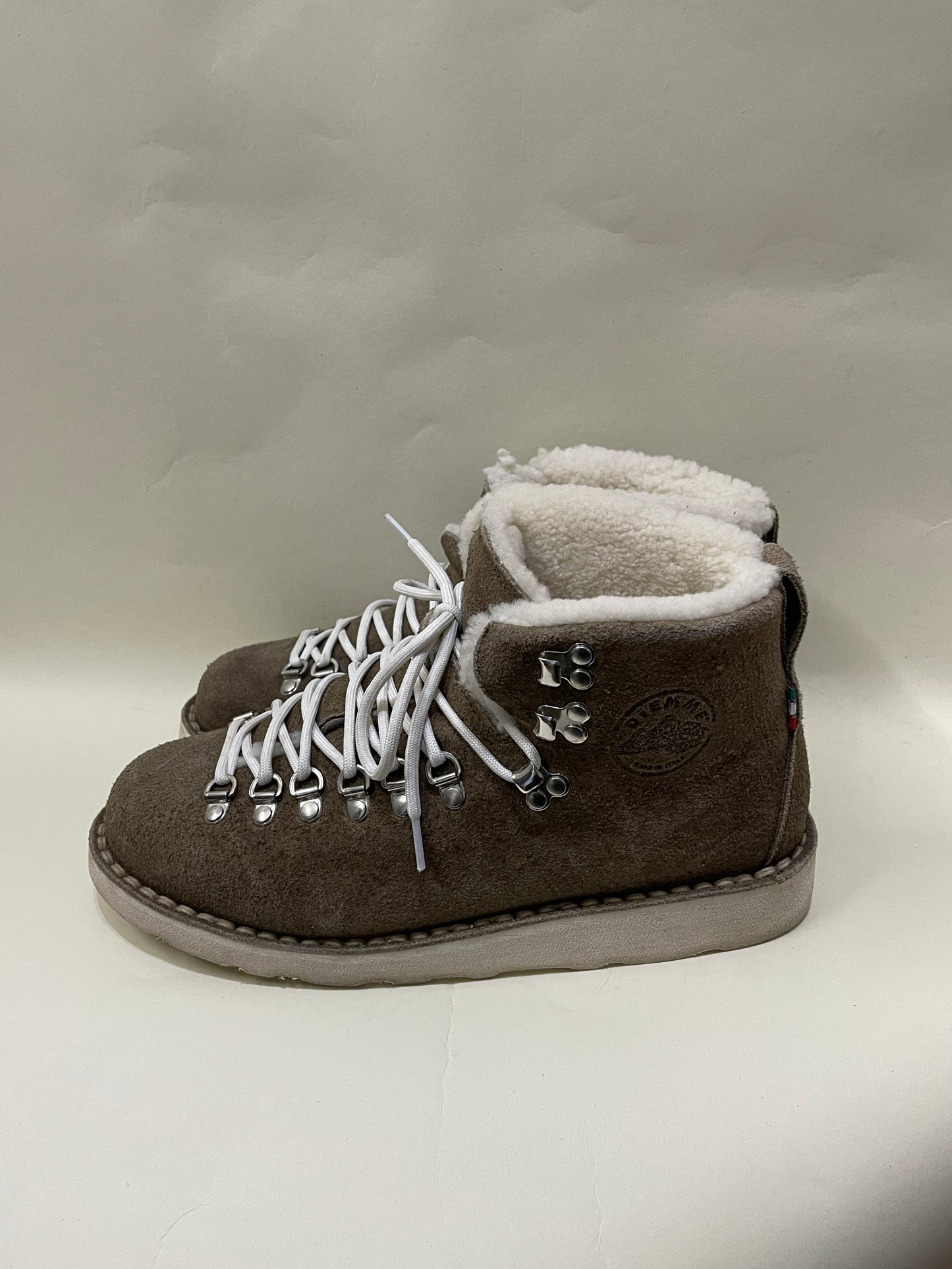 Diemme Olive Suede Shearling Lined Hiking Boots 8 M / 9.5 W