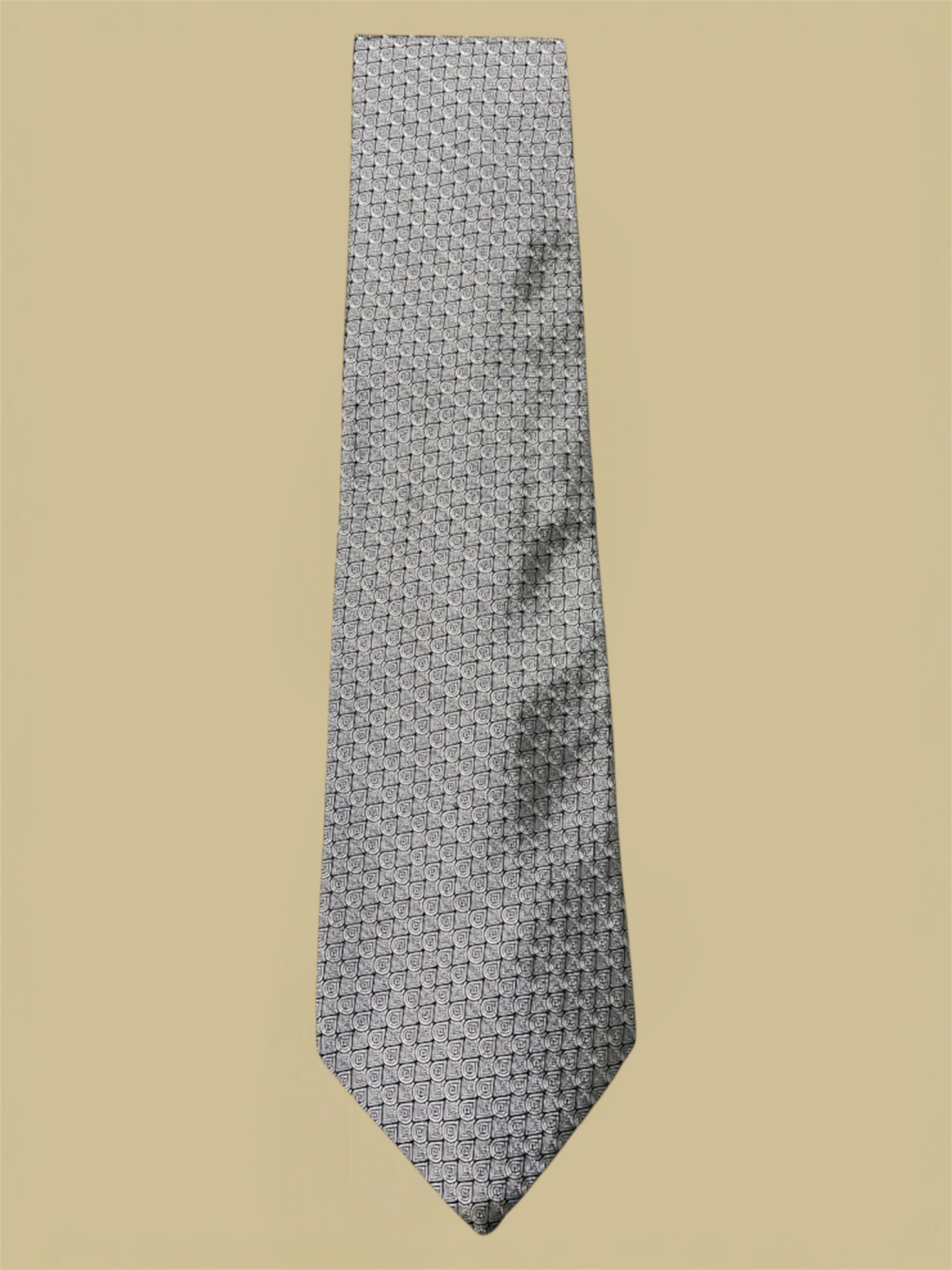 Alfred Sung Silver & Black Silk Tie