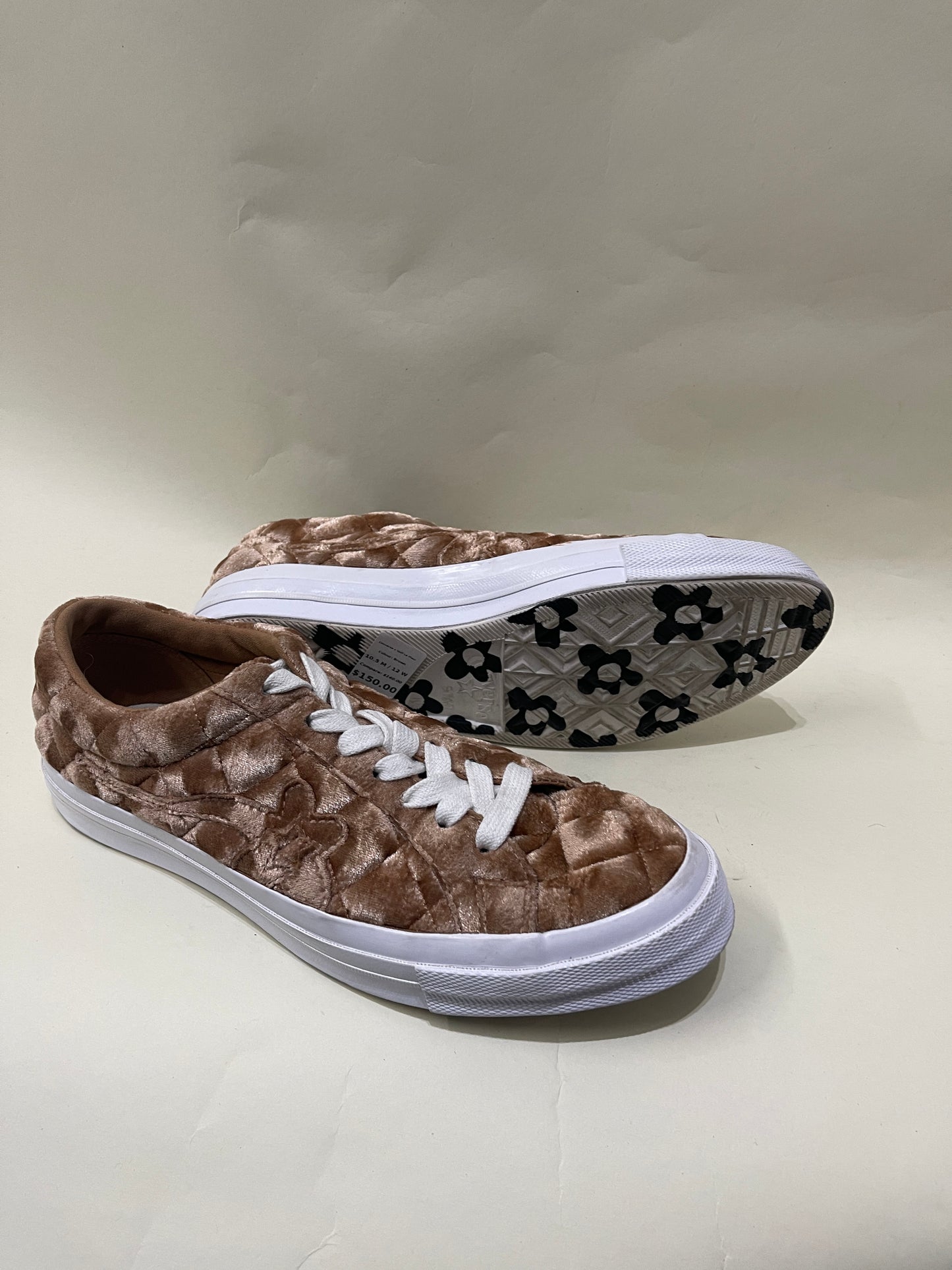 Converse x Golf Le Fleur Brown Sugar Quilted Velvet One Star Sneakers 10.5 M / 12 W