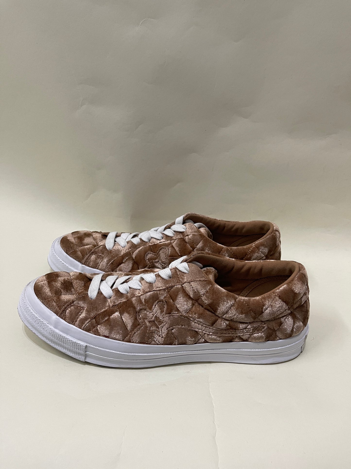 Converse x Golf Le Fleur Brown Sugar Quilted Velvet One Star Sneakers 10.5 M / 12 W