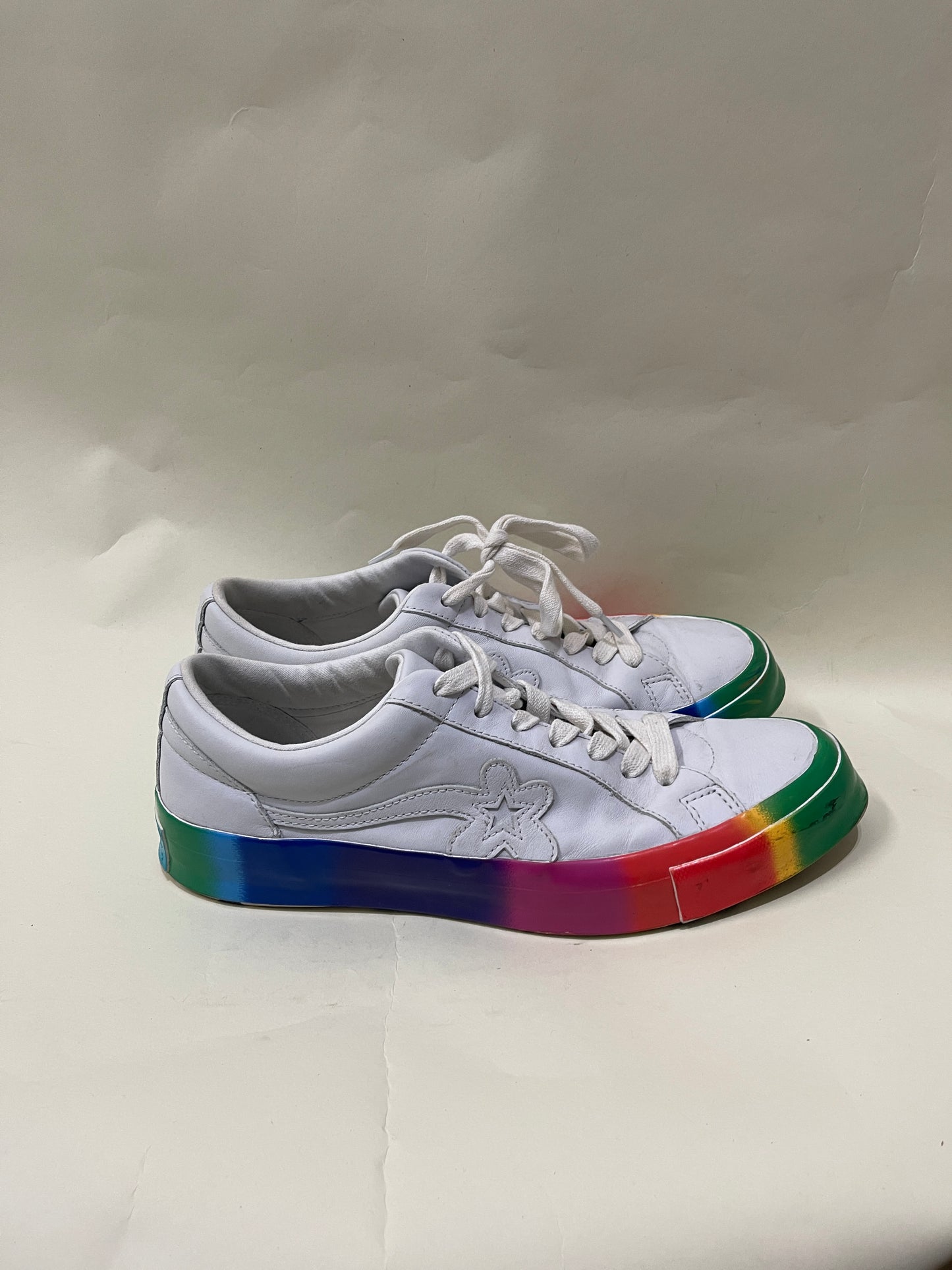 Converse x Golf Le Fleur White & Rainbow One Star Ox Sneakers 11 M / 12.5 W