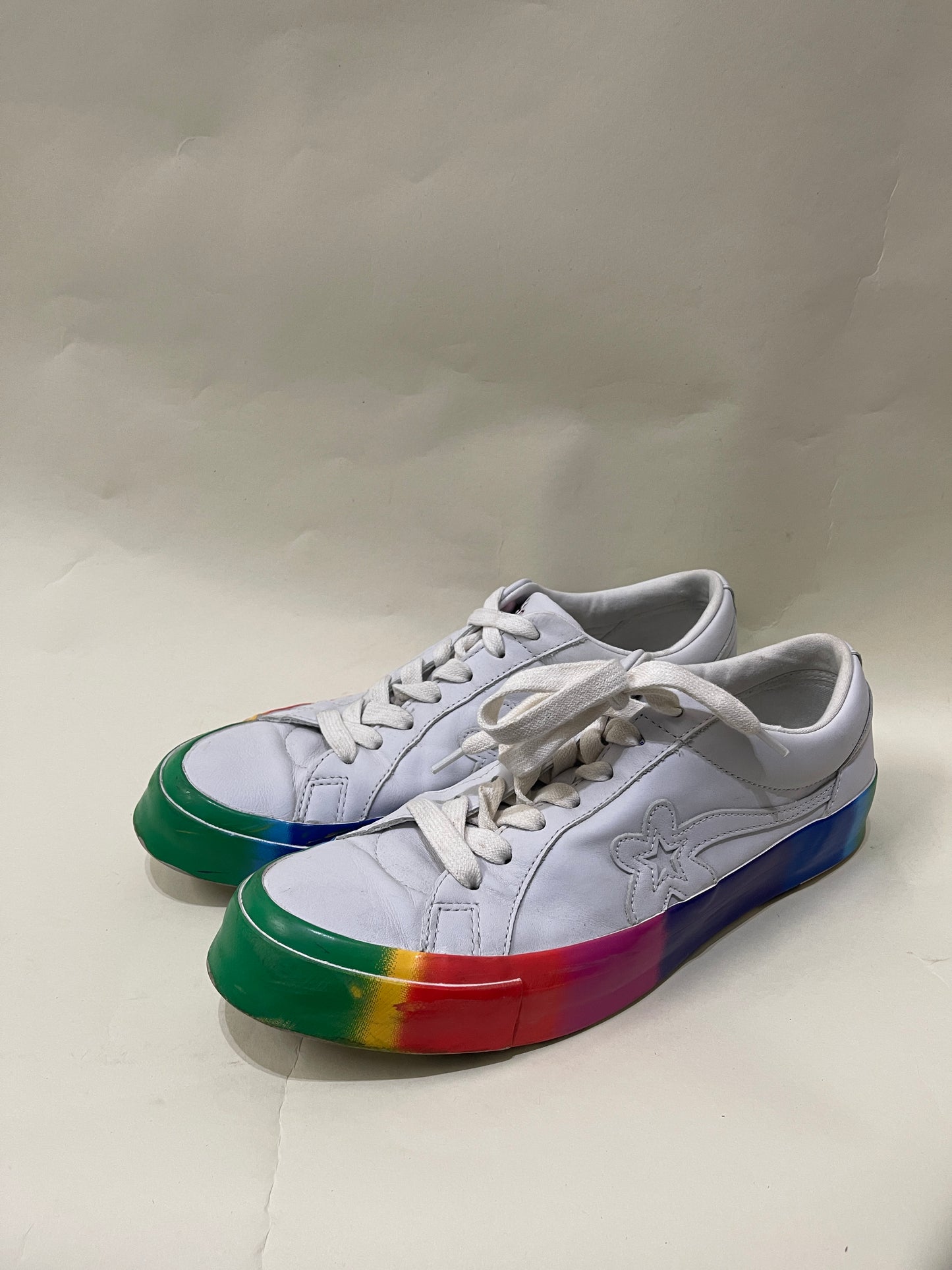 Converse x Golf Le Fleur White & Rainbow One Star Ox Sneakers 11 M / 12.5 W