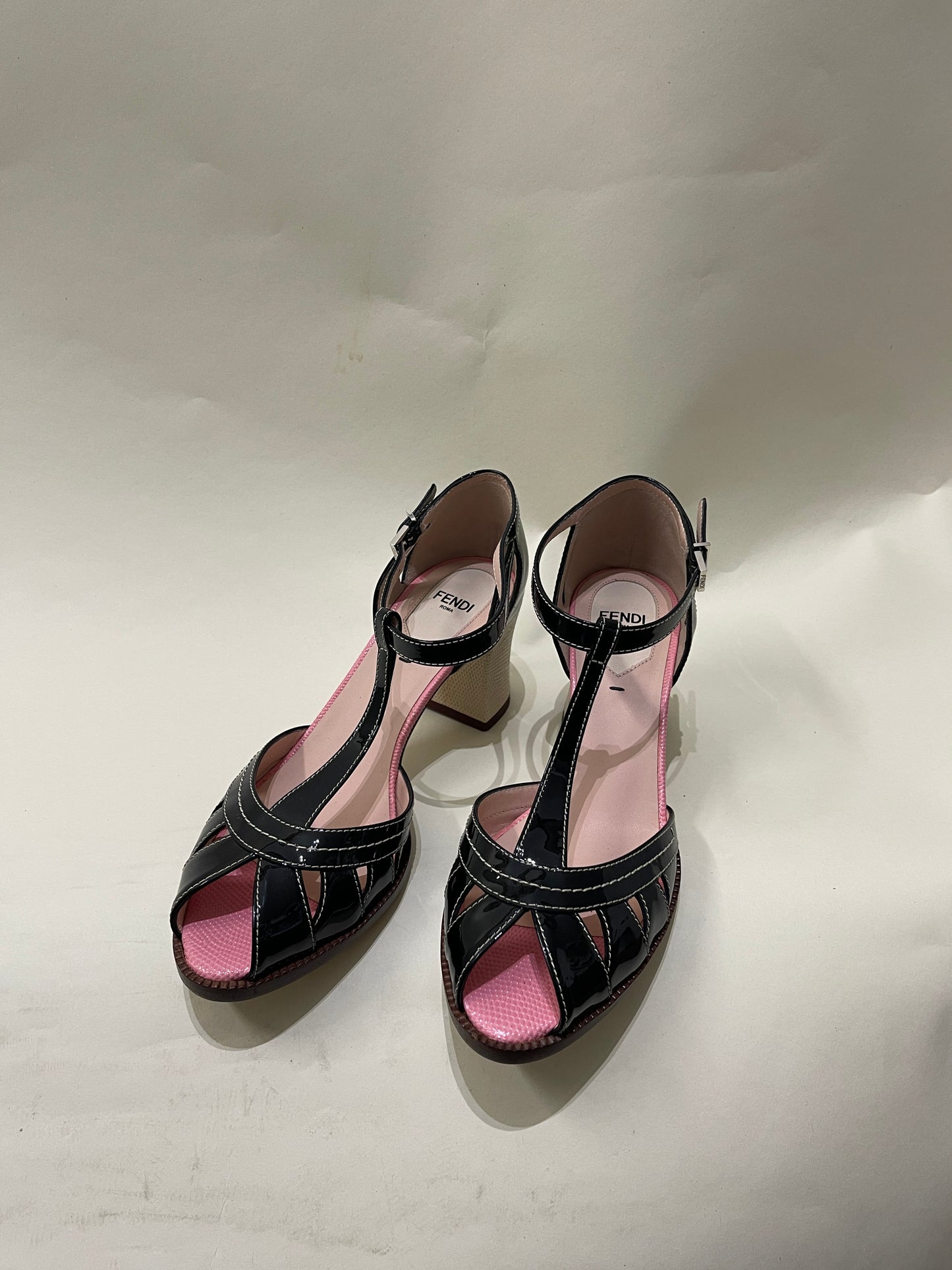 Fendi Black Patent Leather Cutout Pumps 5.5 M / 7 W