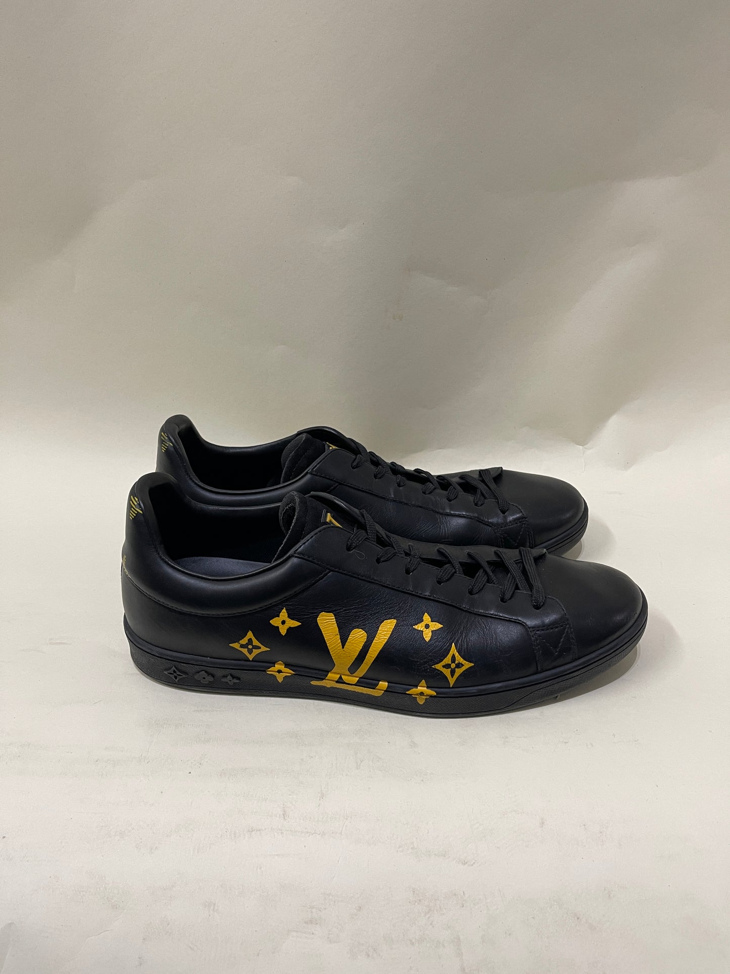 Louis Vuitton Black & Yellow Leather Luxembourg Sneakers 8.5 M / 10 W