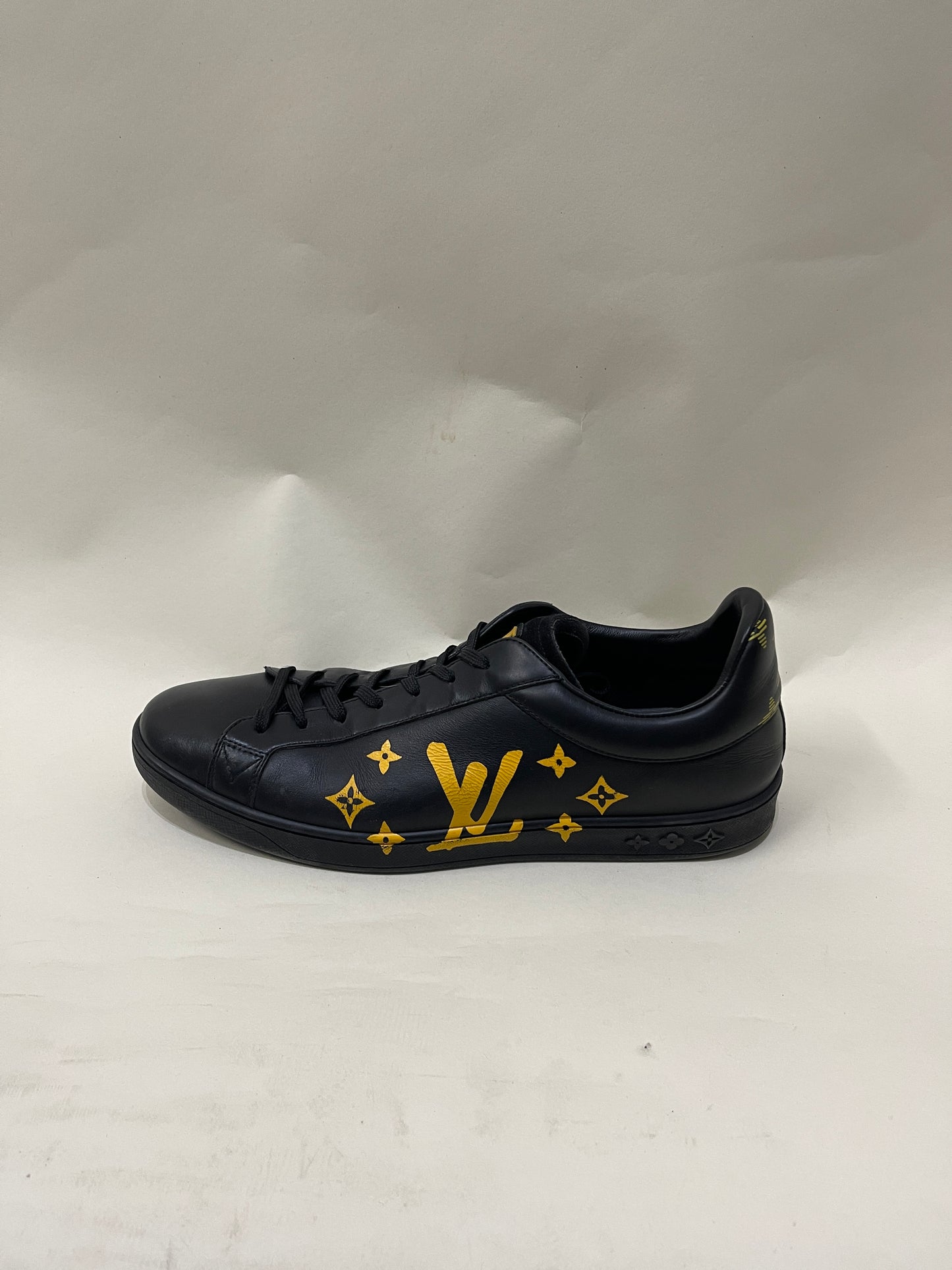 Louis Vuitton Black & Yellow Leather Luxembourg Sneakers 8.5 M / 10 W