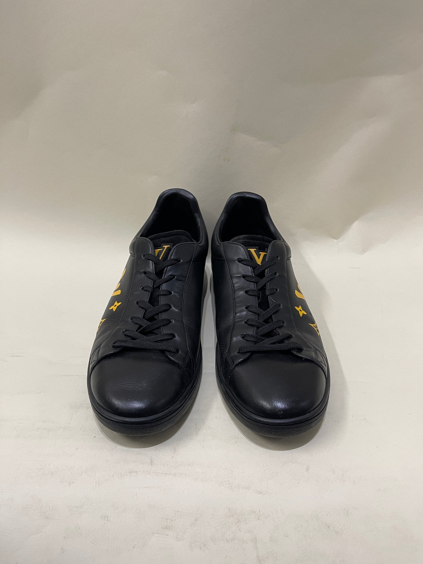 Louis Vuitton Black & Yellow Leather Luxembourg Sneakers 8.5 M / 10 W