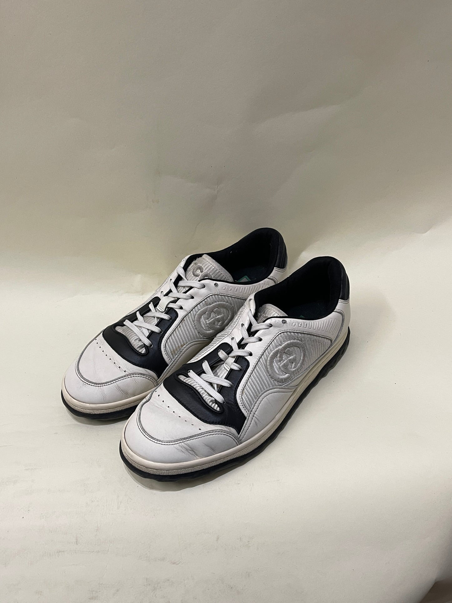 Gucci White & Black Leather MAC80 Sneakers 8.5 M / 10 W
