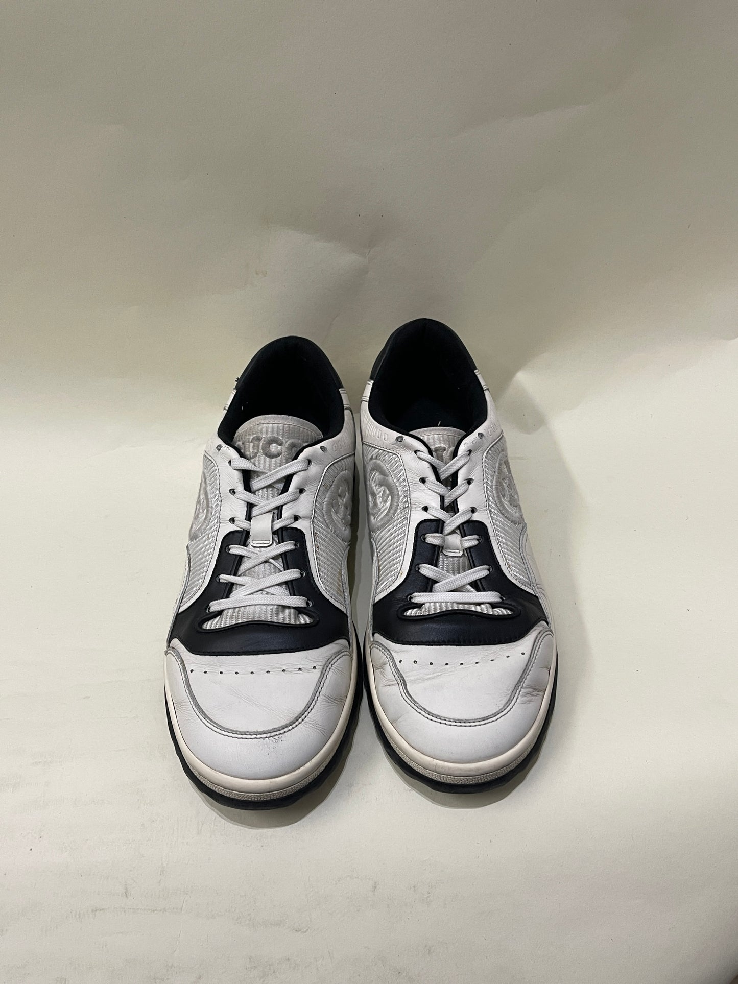Gucci White & Black Leather MAC80 Sneakers 8.5 M / 10 W
