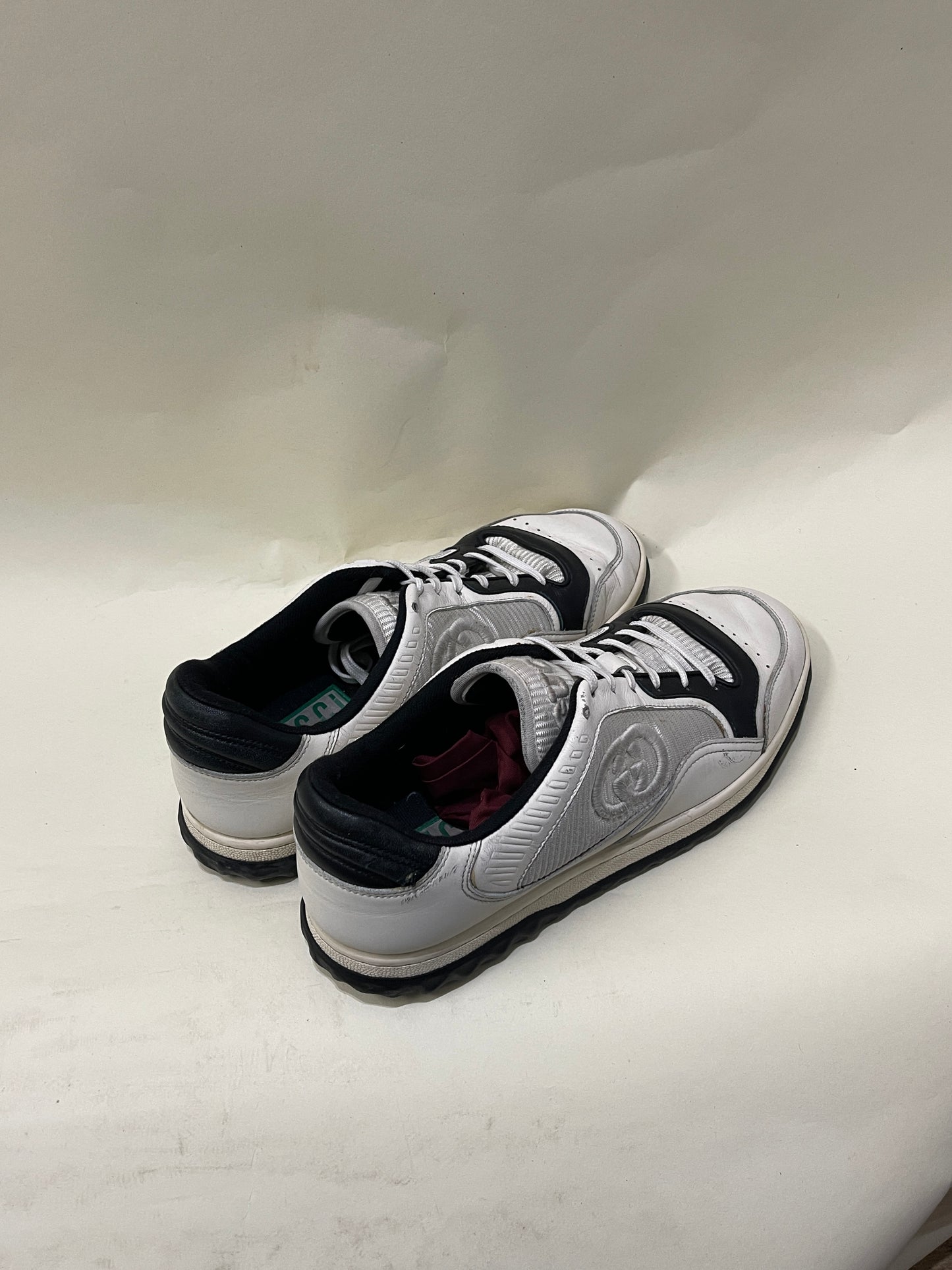 Gucci White & Black Leather MAC80 Sneakers 8.5 M / 10 W