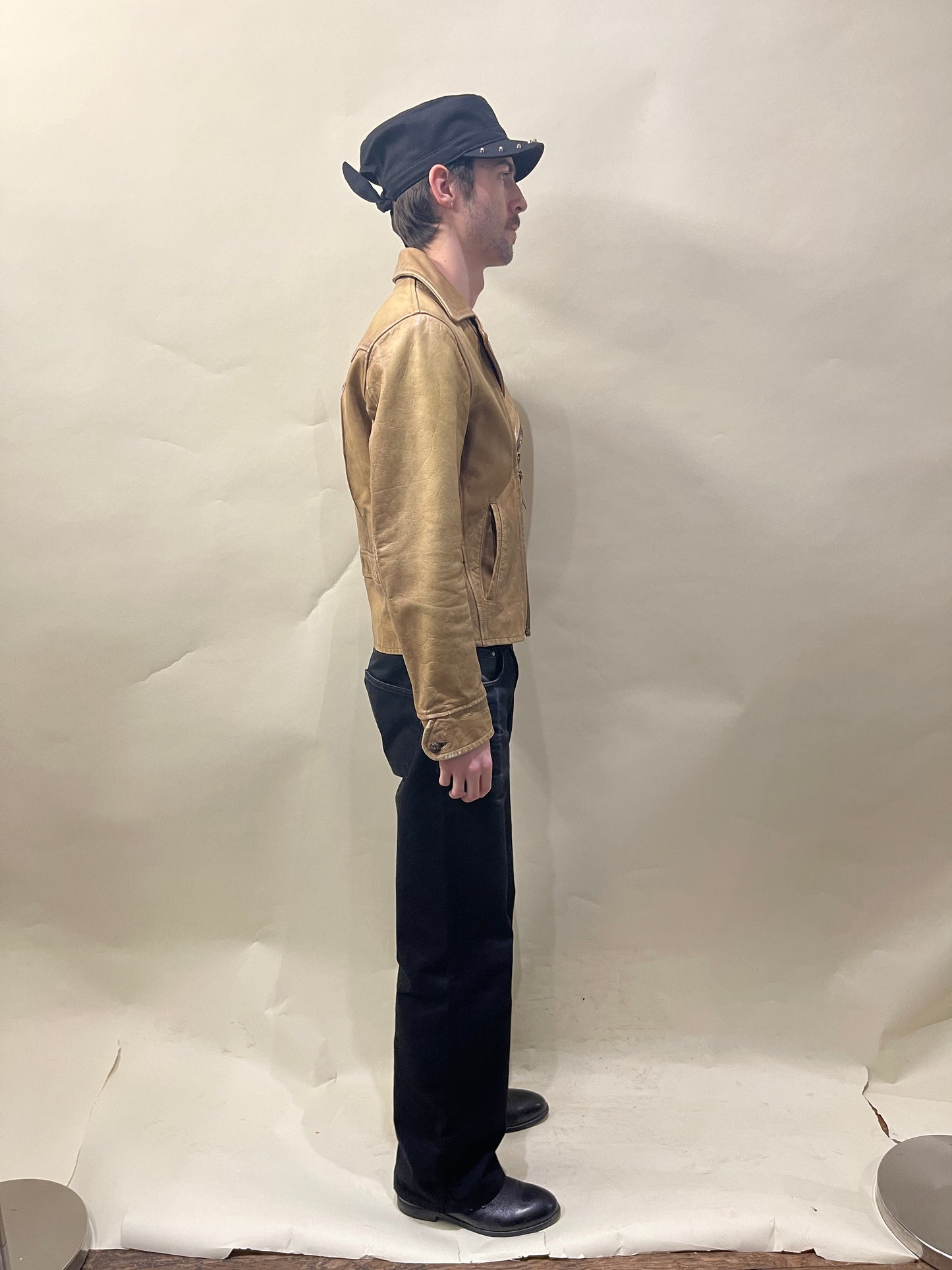 Polo Ralph Lauren Tan Natural Cowhide Biker Jacket Small - S