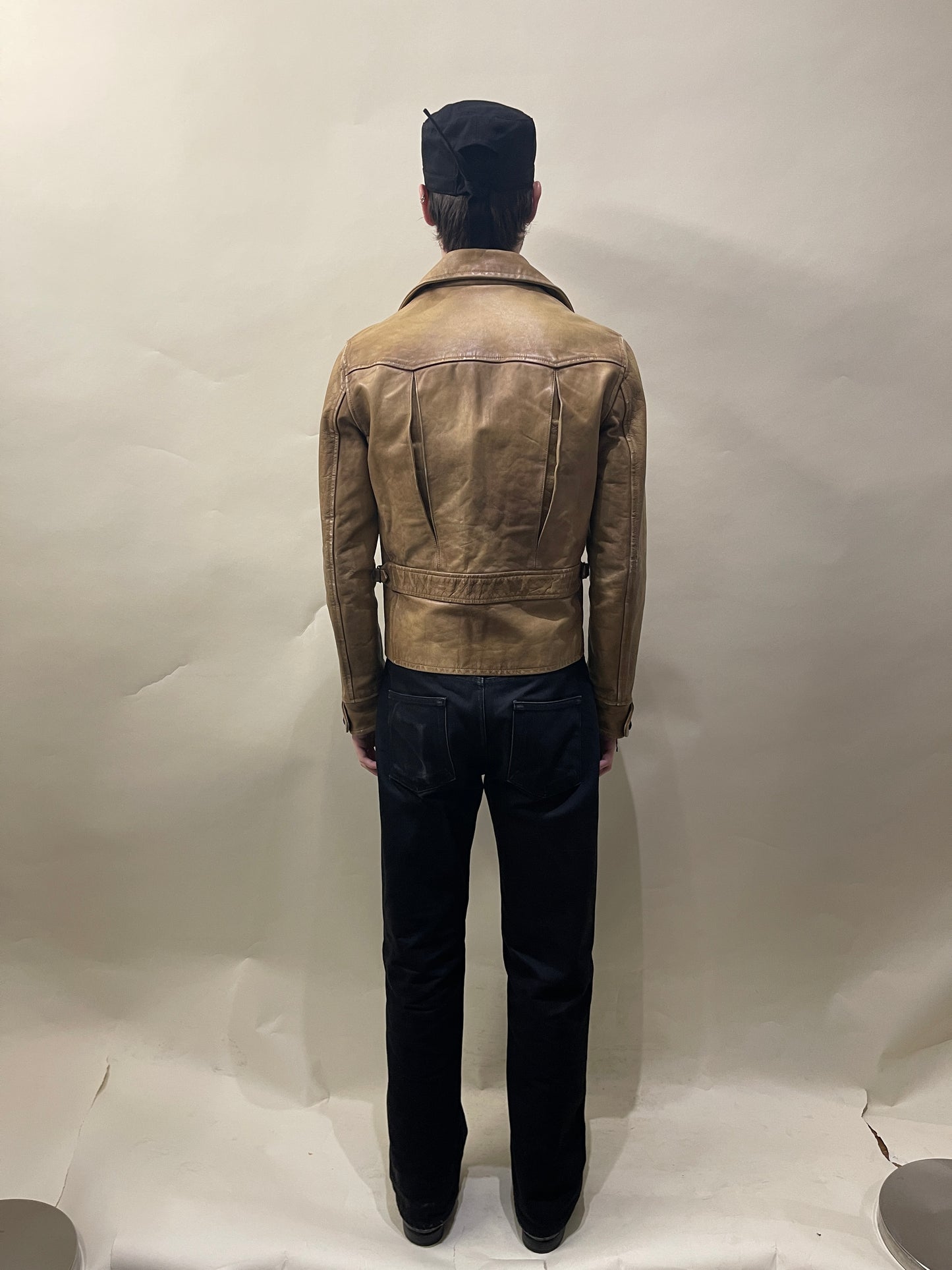 Polo Ralph Lauren Tan Natural Cowhide Biker Jacket Small - S