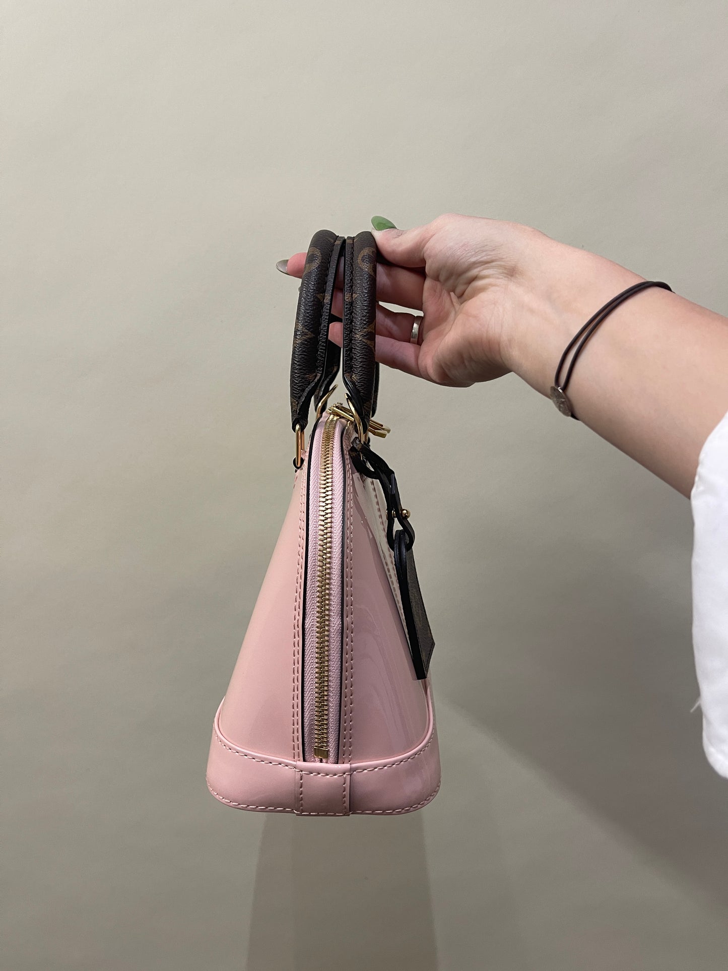 Louis Vuitton Baby Pink Patent Leather Alma BB Bag
